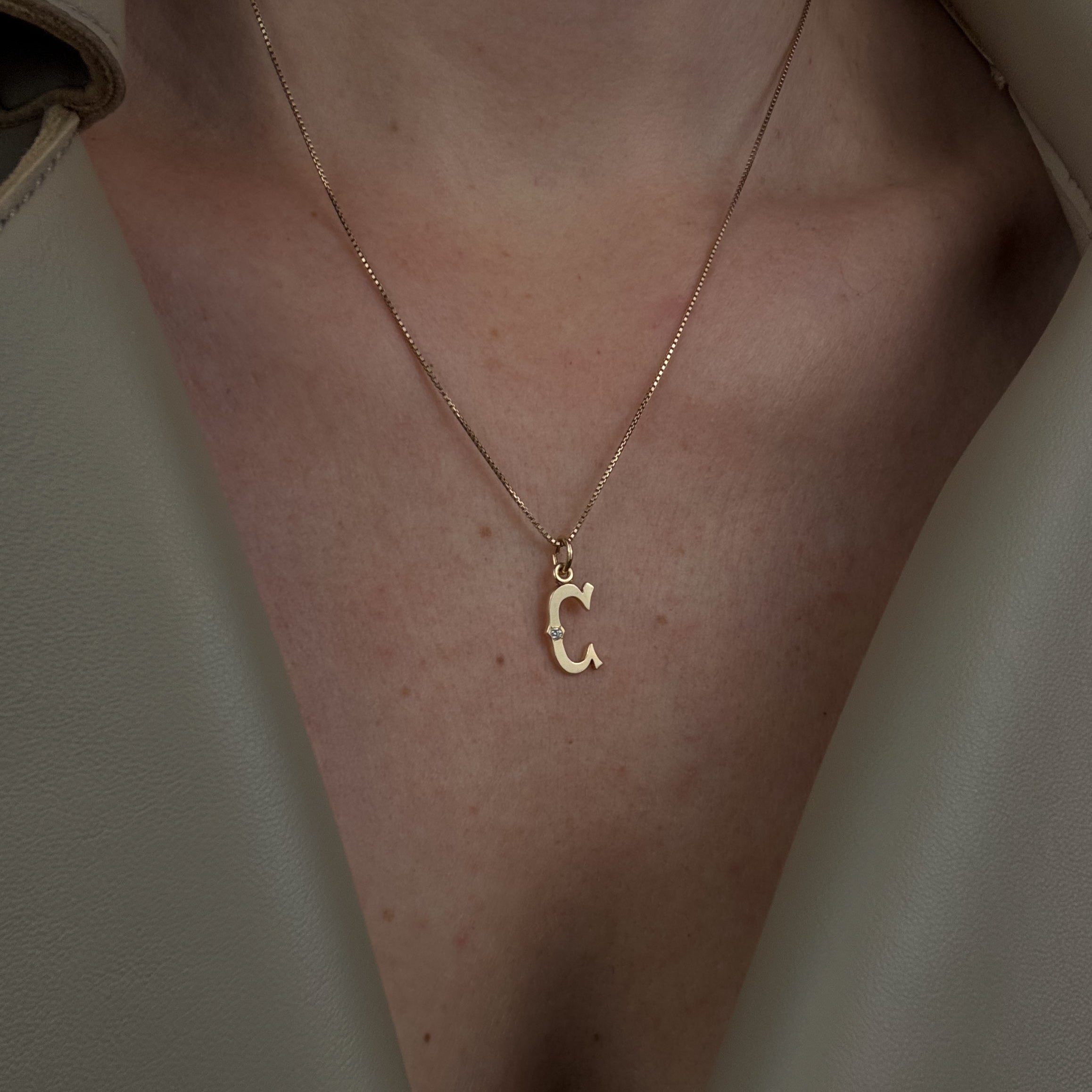 'C' Pendant with Diamond