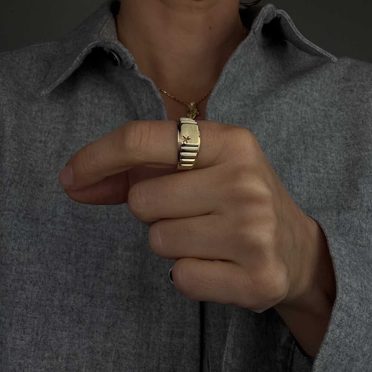 Staircase Signet Ring