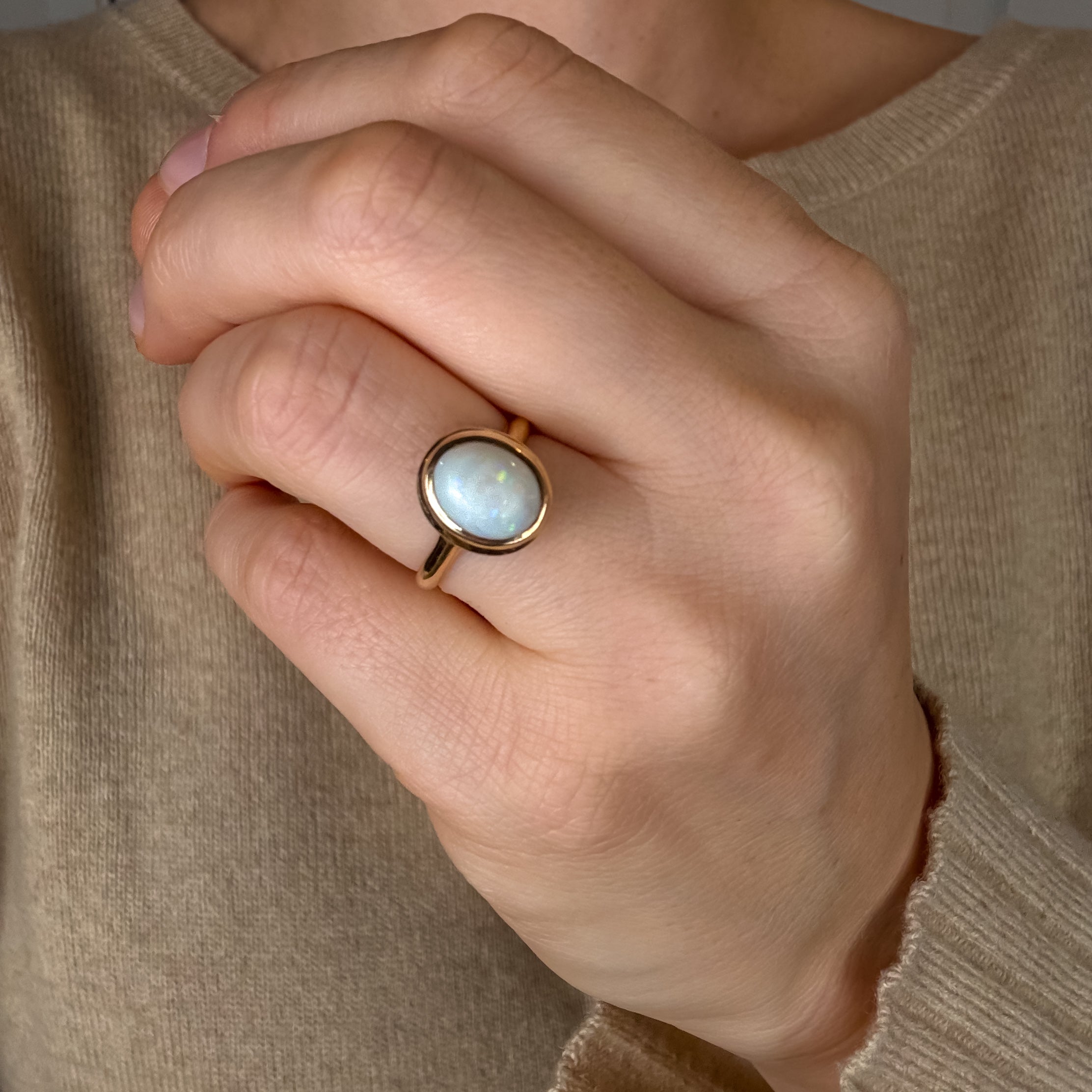 Bezel Set Opal Ring