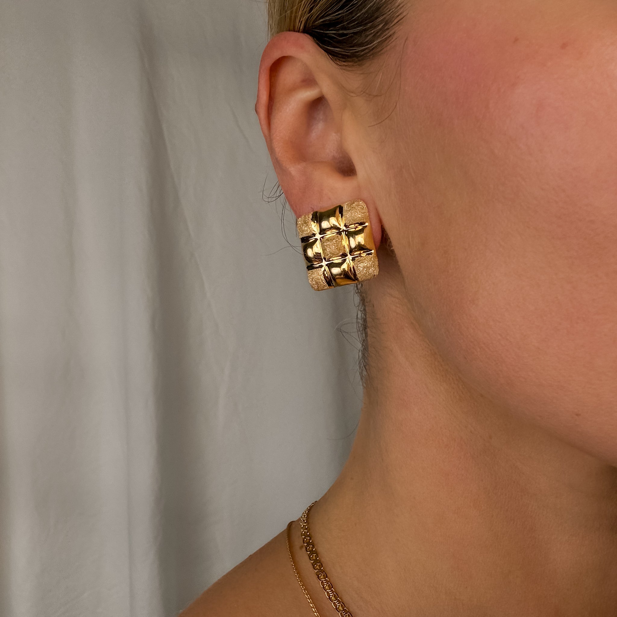 Retro Checker Earrings