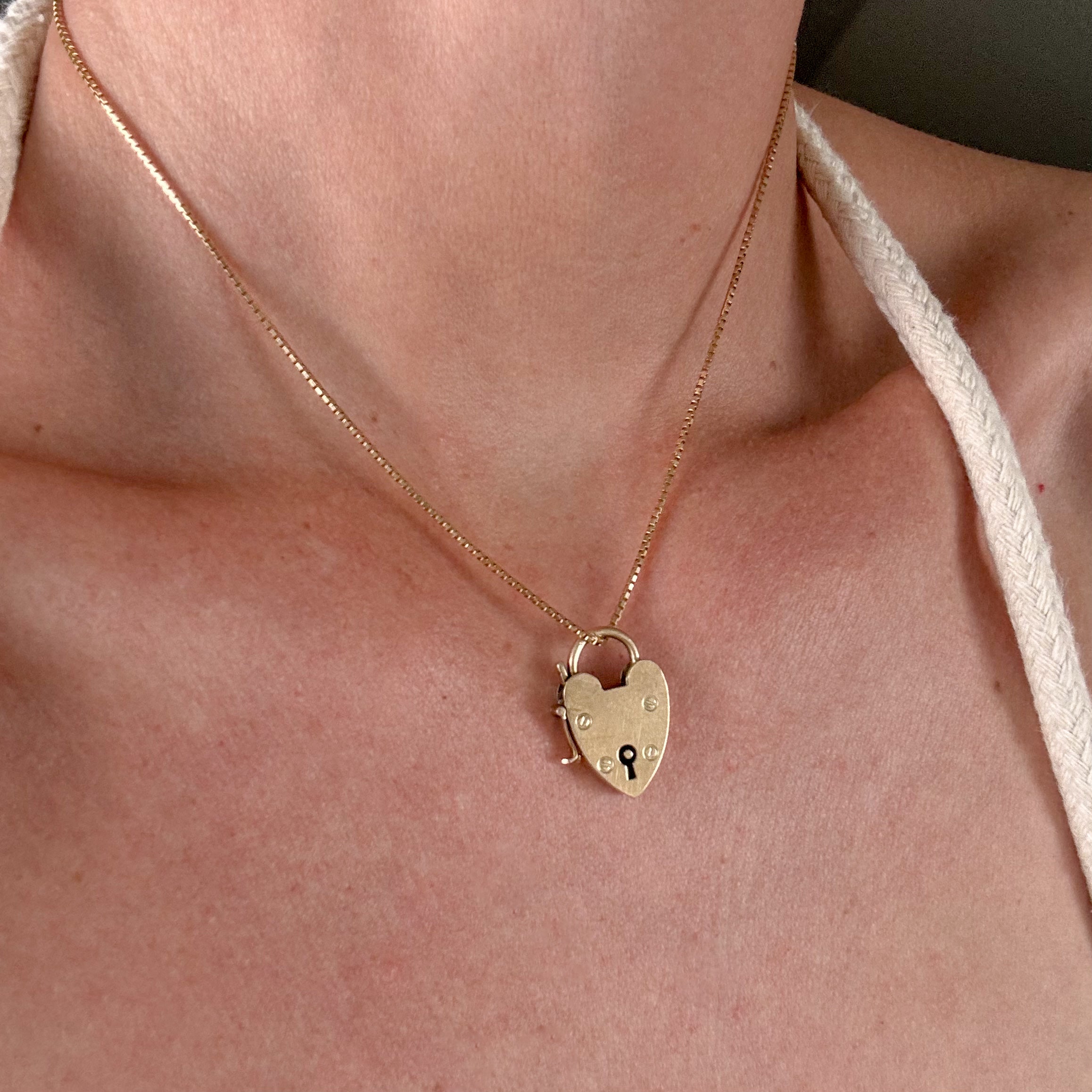 Antique Heart Padlock Pendant