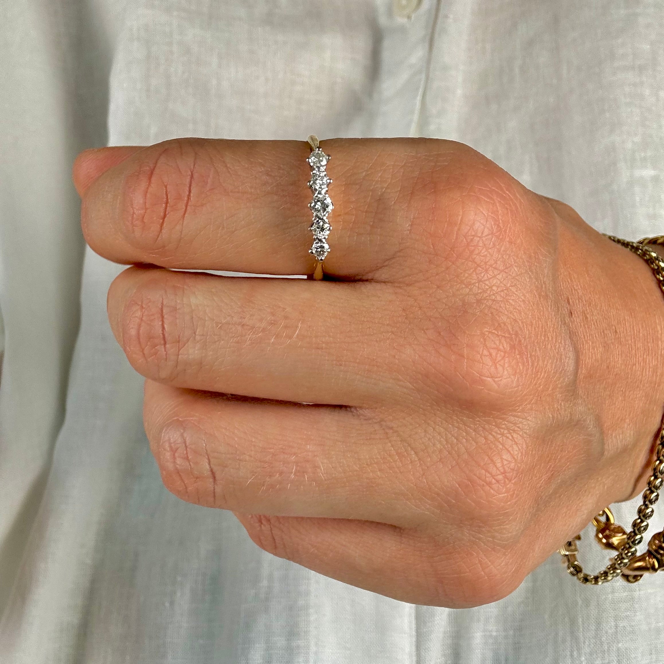 5 Diamond Antique Ring