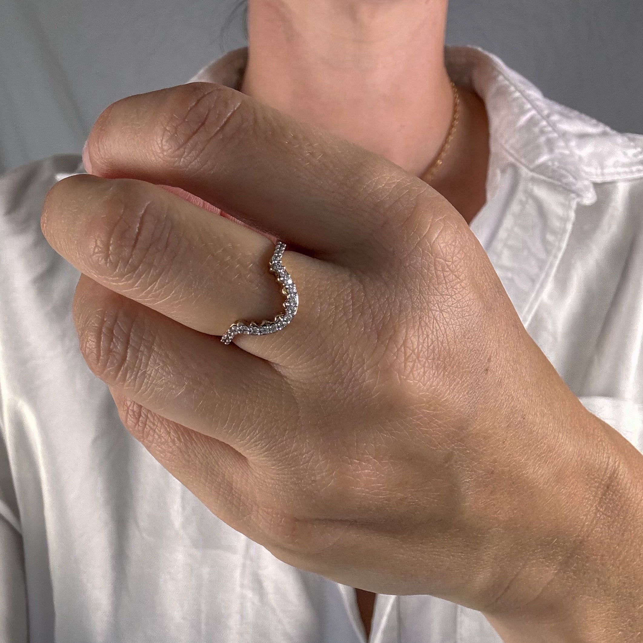 White Stone Nesting Ring