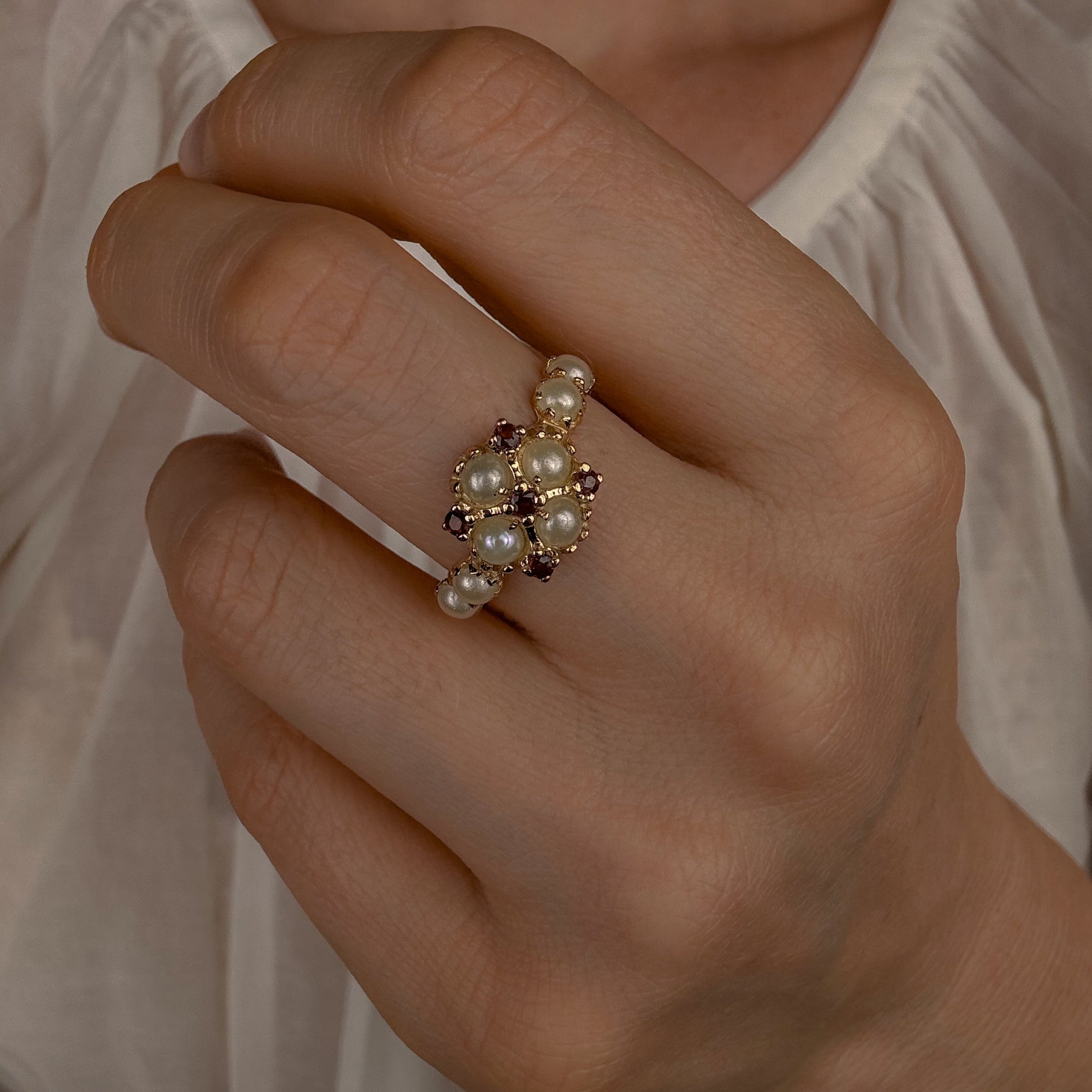 Regal Pearl and Ruby Ring