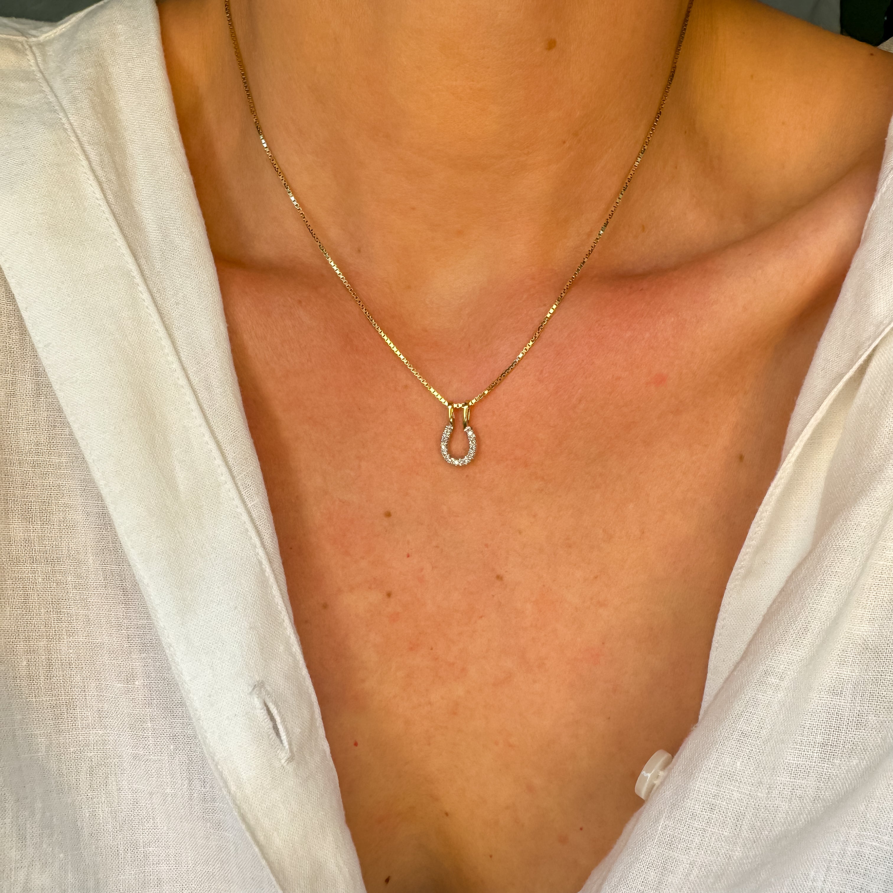 Diamond Horseshoe Pendant