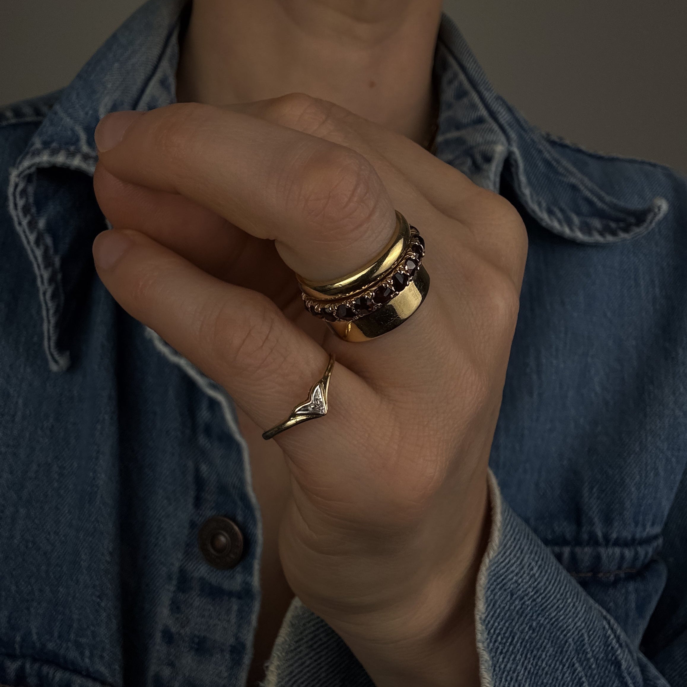 Dainty Heart Ring with Diamond Accent