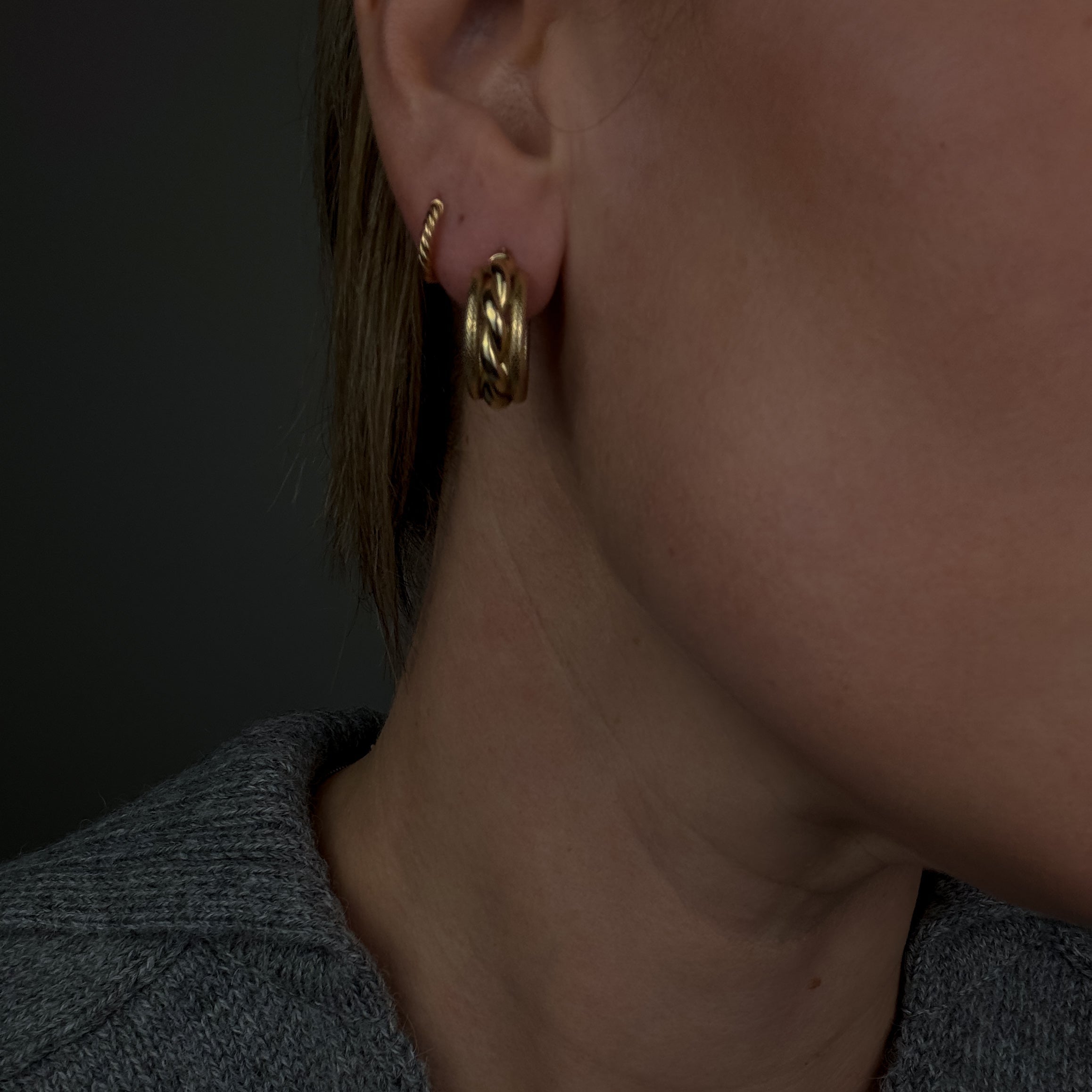 20mm Wide Twisted Hoops