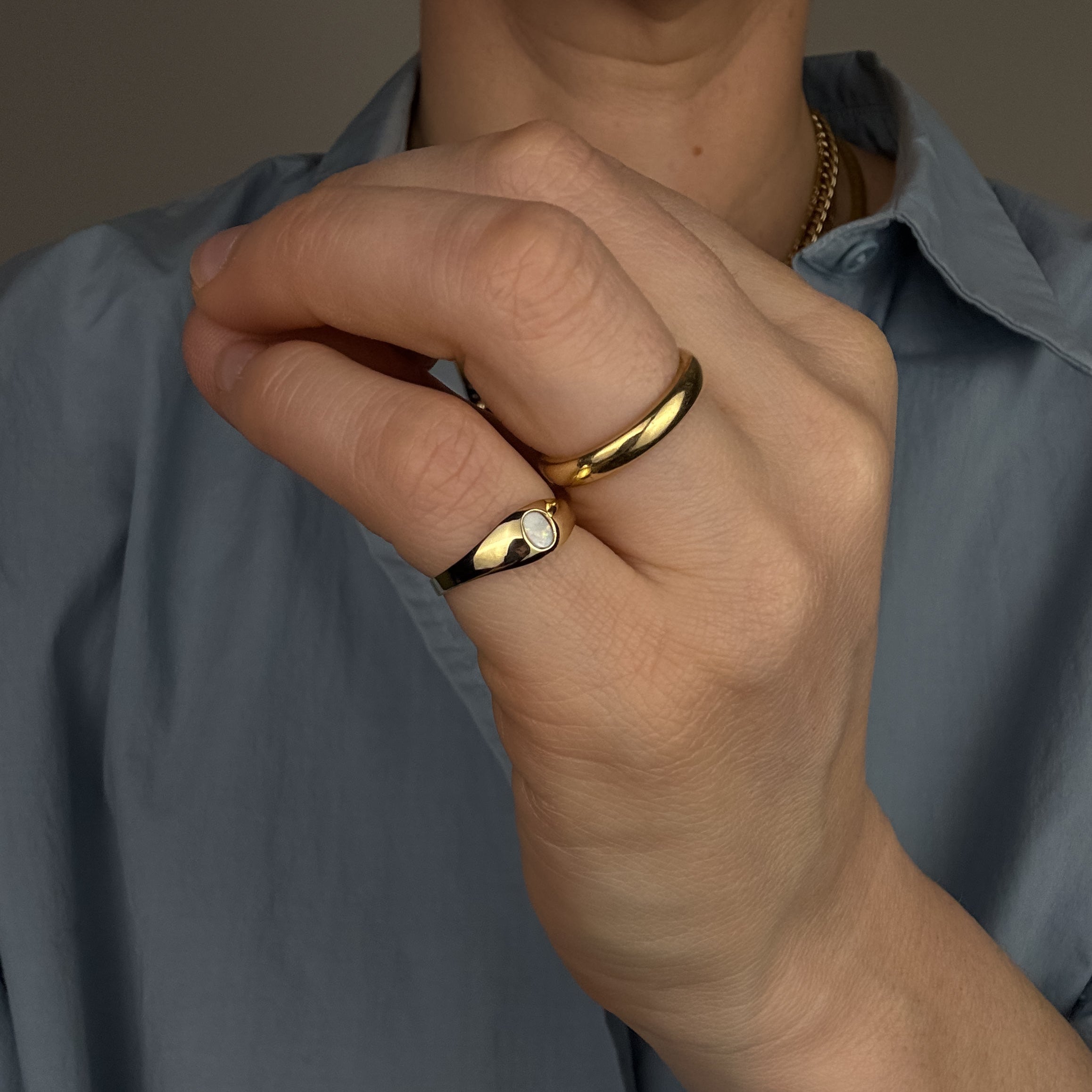 Opal Pinky Ring