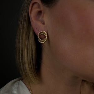 Circular Tube Stud Earrings