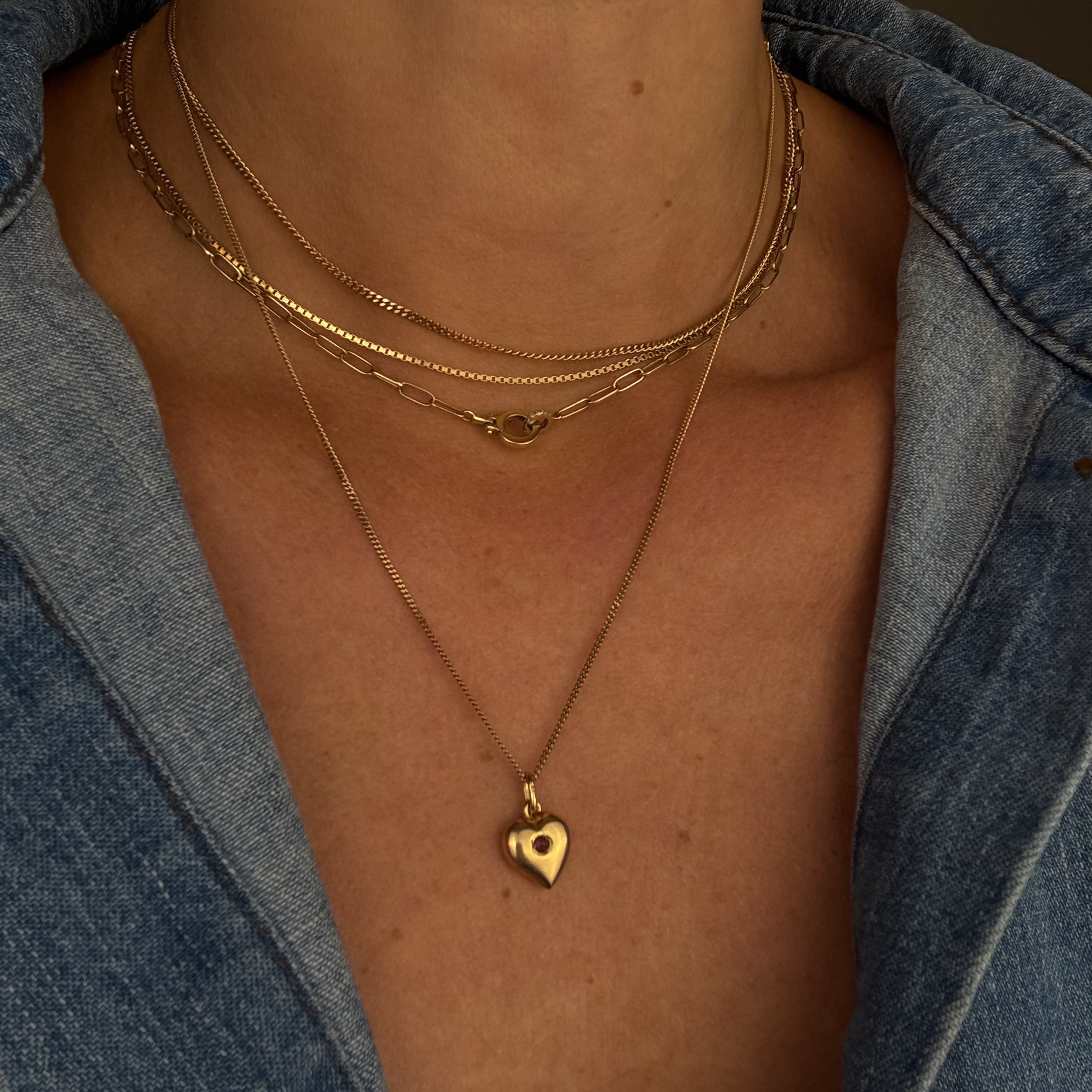 Garnet Heart Pendant