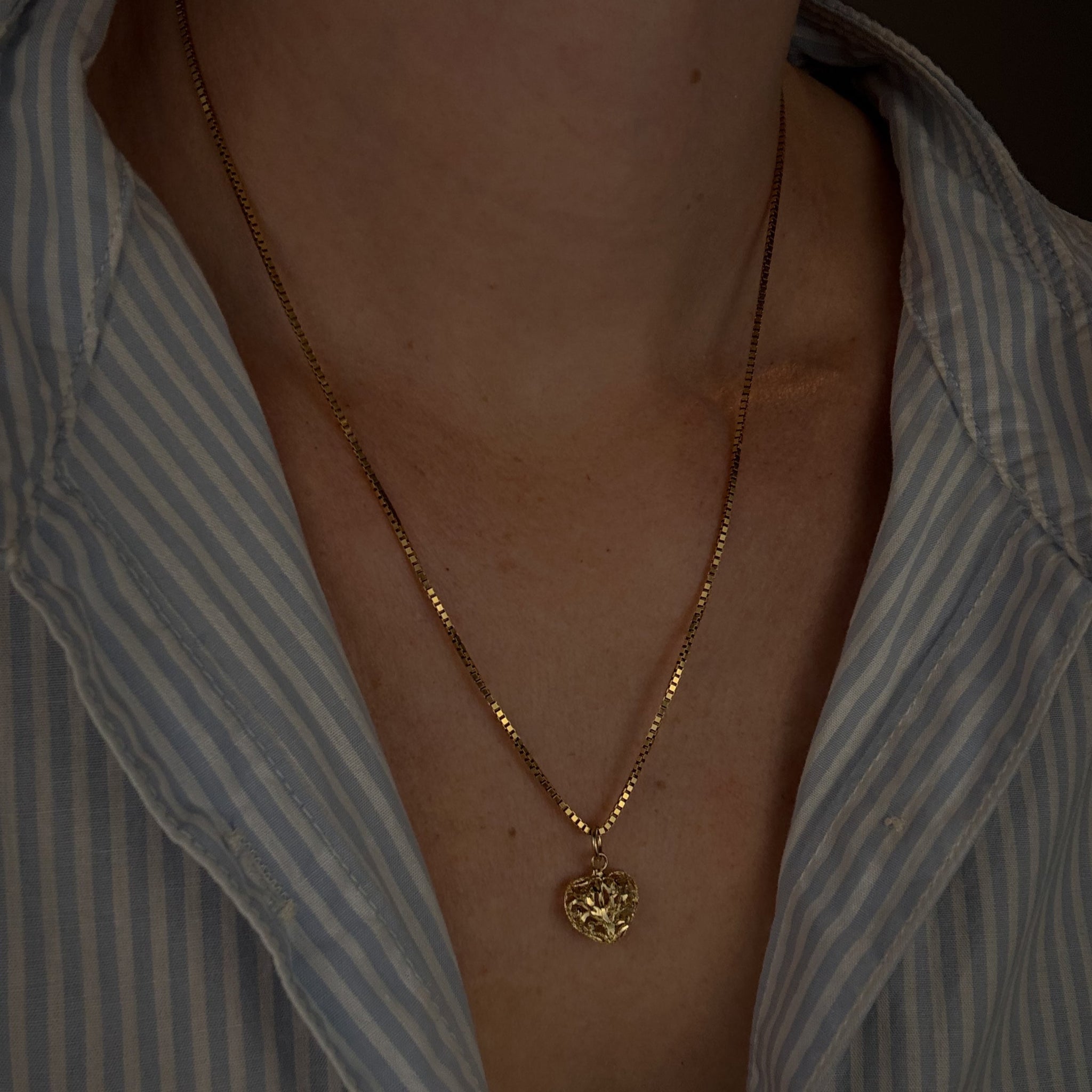 Ornate Hollow Heart Pendant
