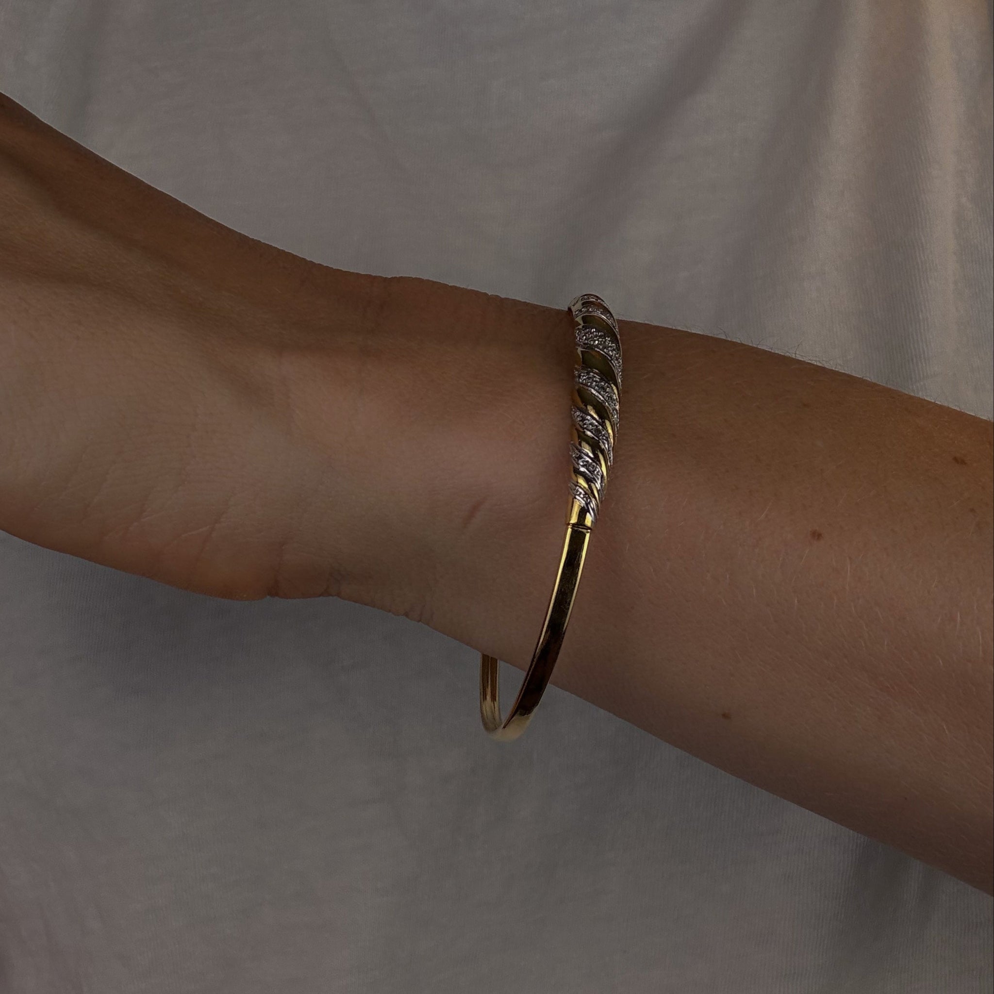 62mm Two-Toned Diamond Accent Bangle