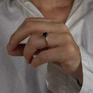 Black Diamond Solitaire Ring