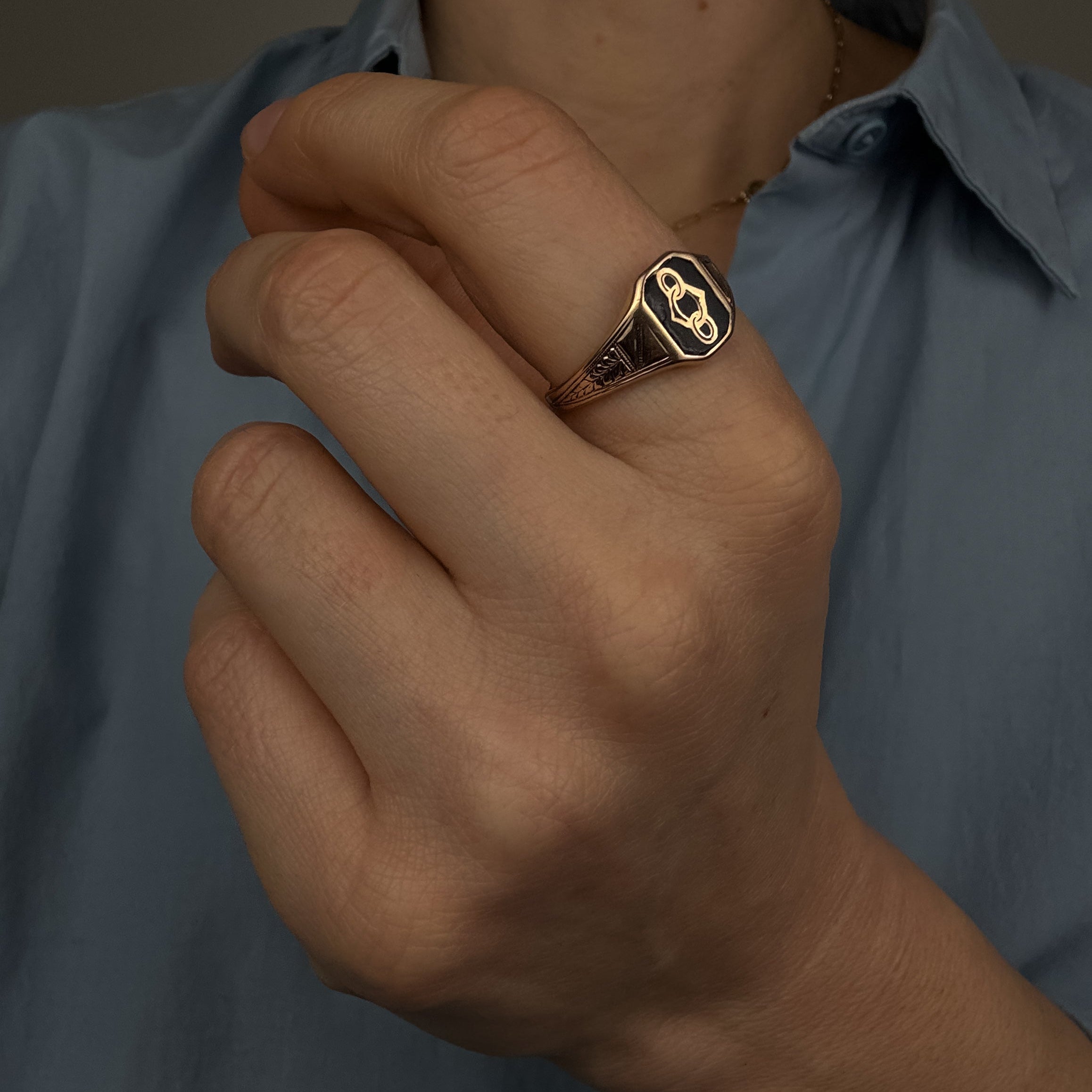 Antique Infinity Signet Ring