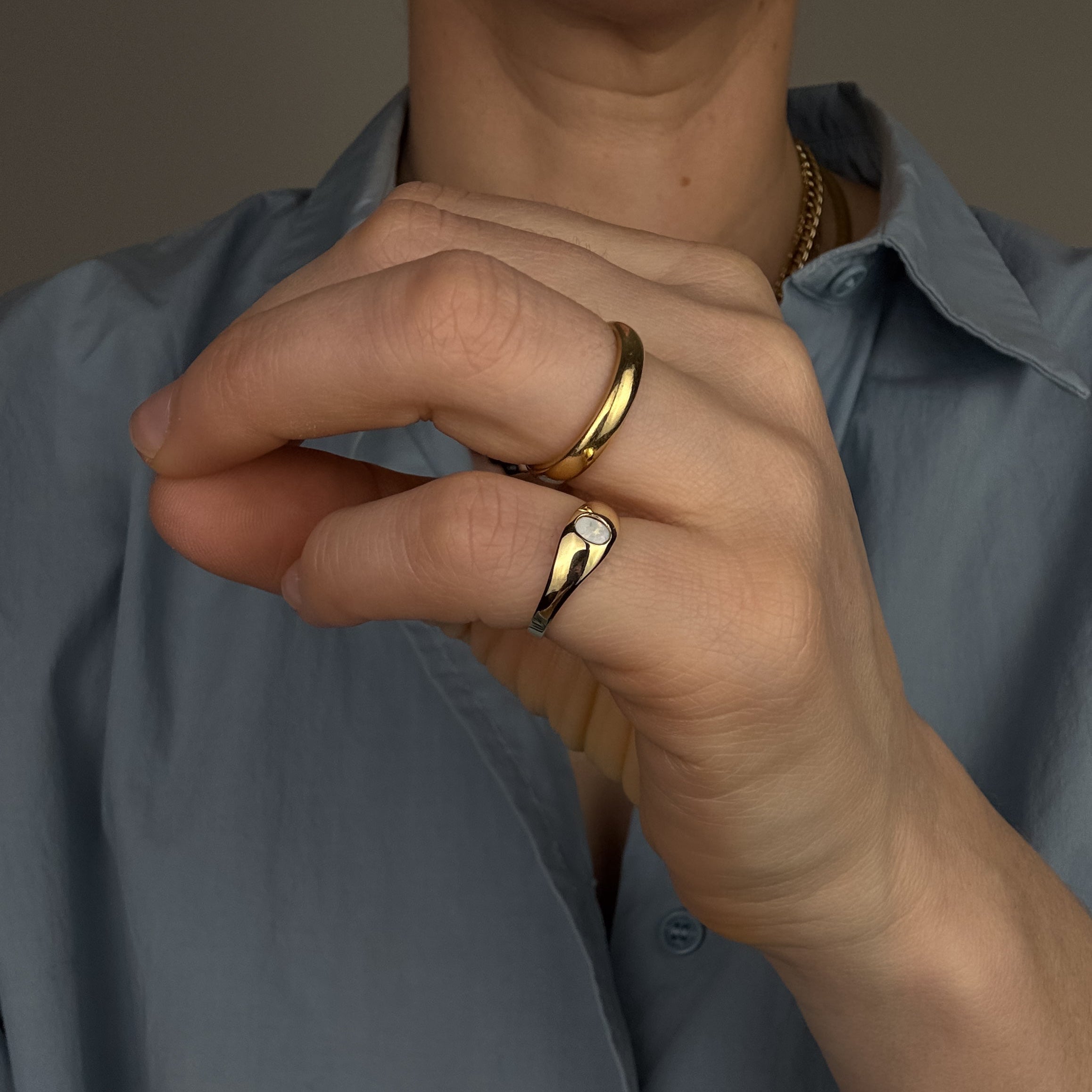 Opal Pinky Ring