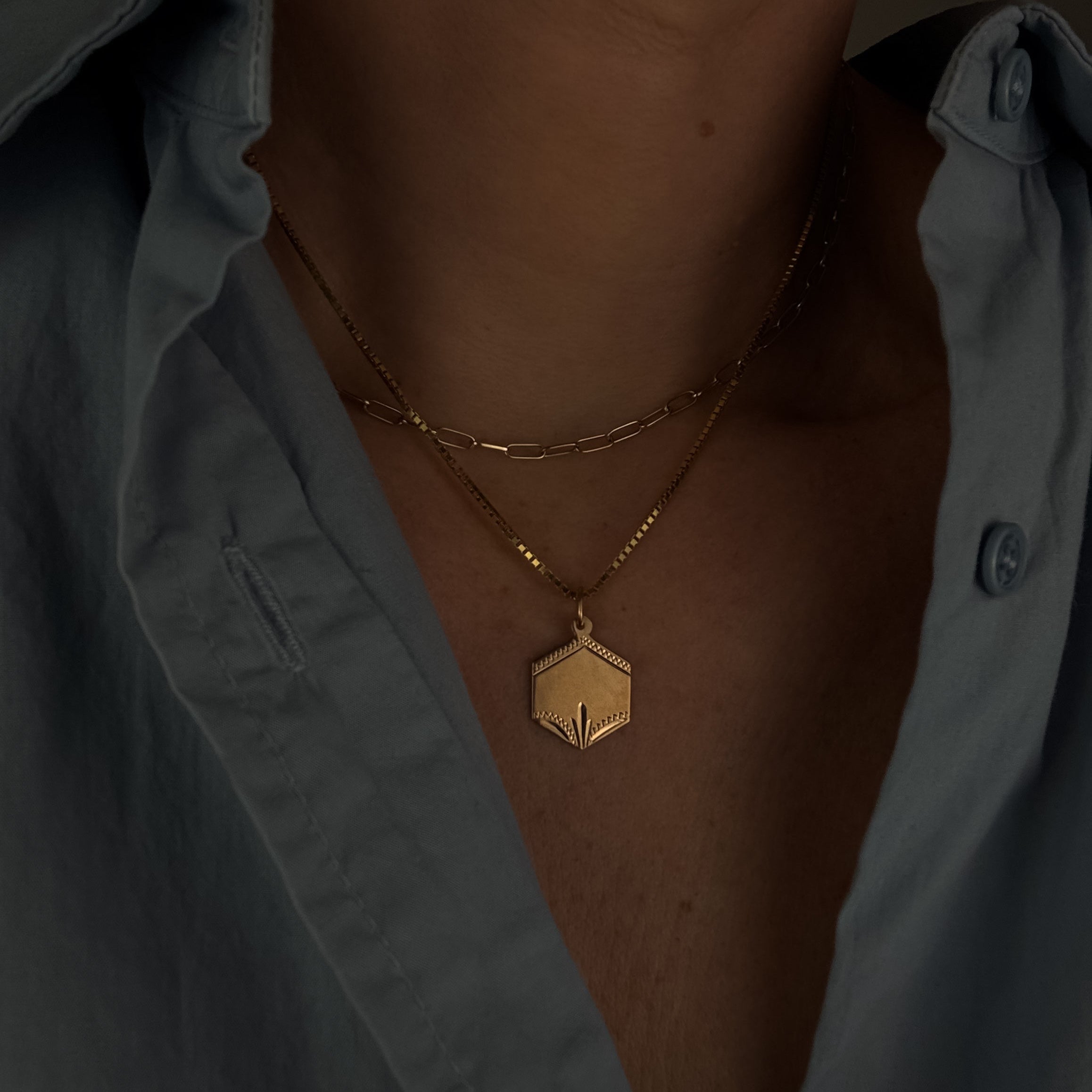 Engraveable Art Deco-Style Pendant