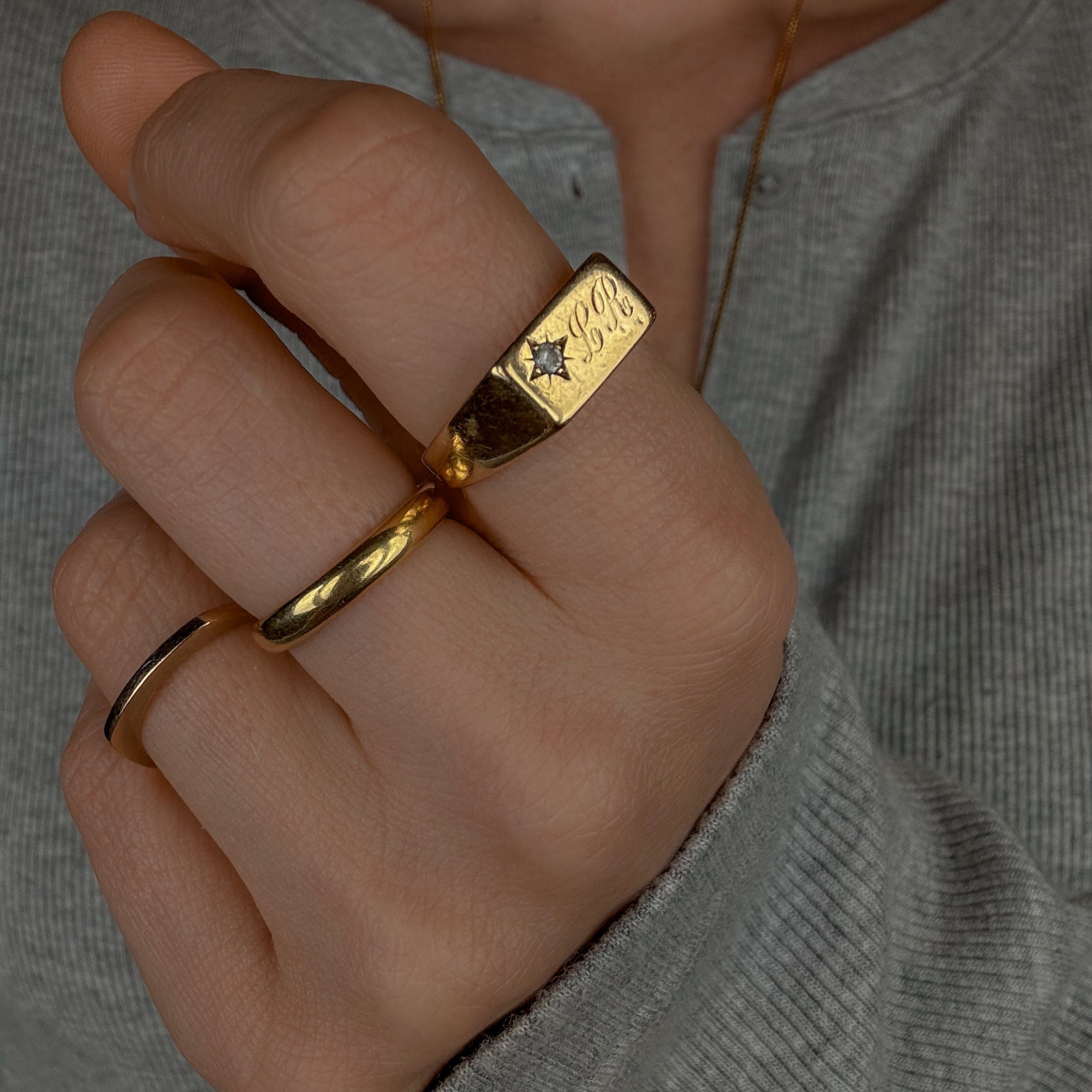 'LR' Signet Ring
