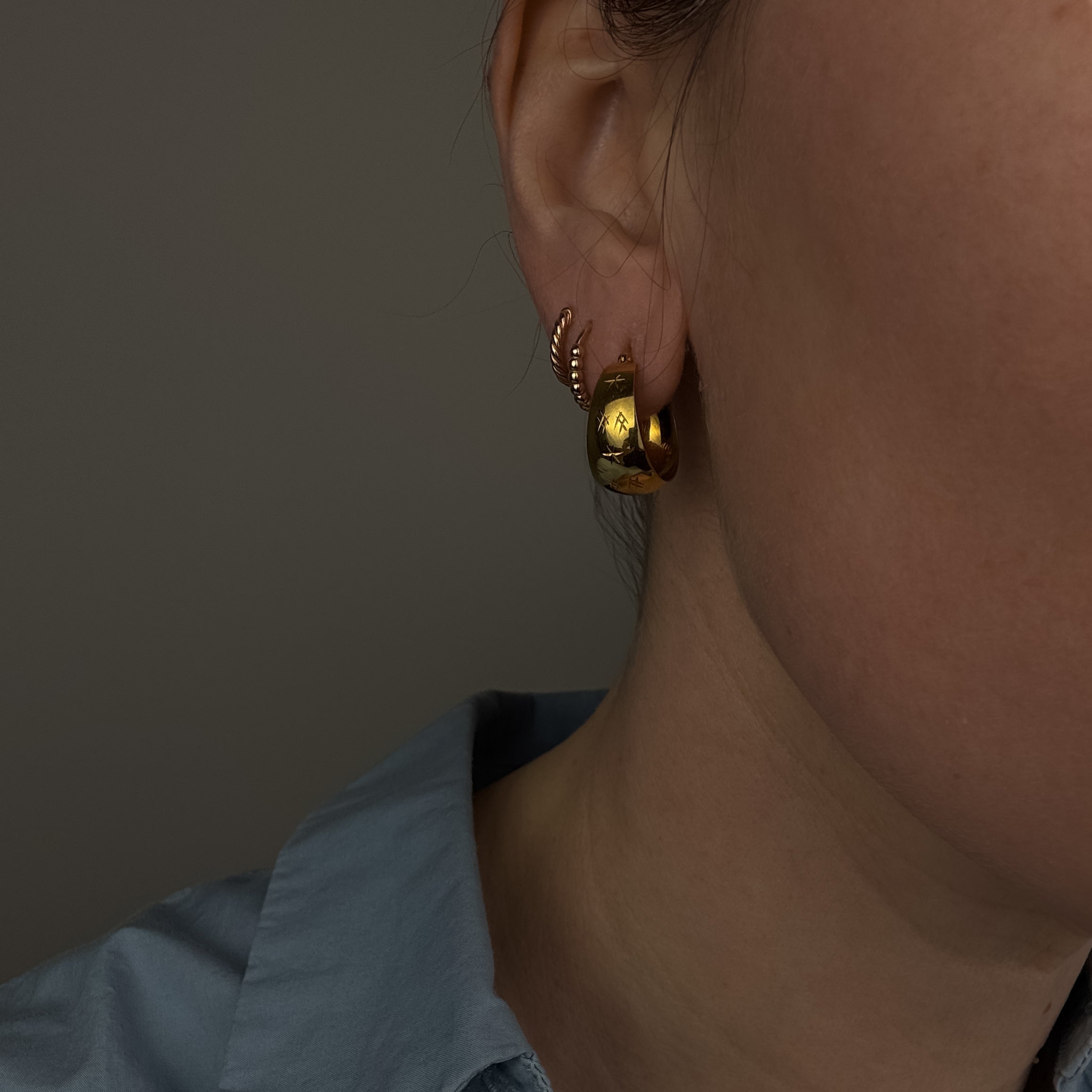 19.3mm Star-Etched Hoops
