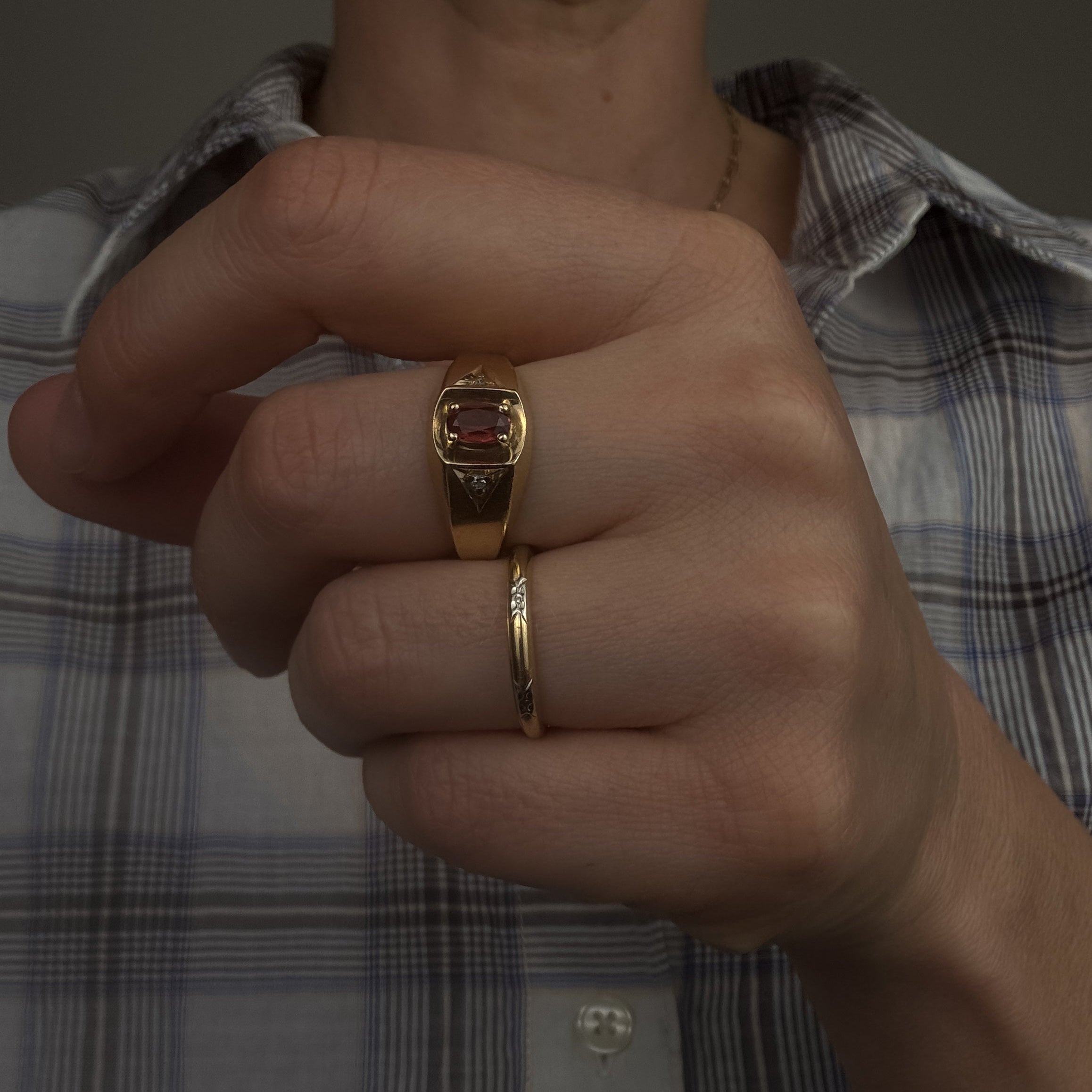 Garnet and Diamond Ring