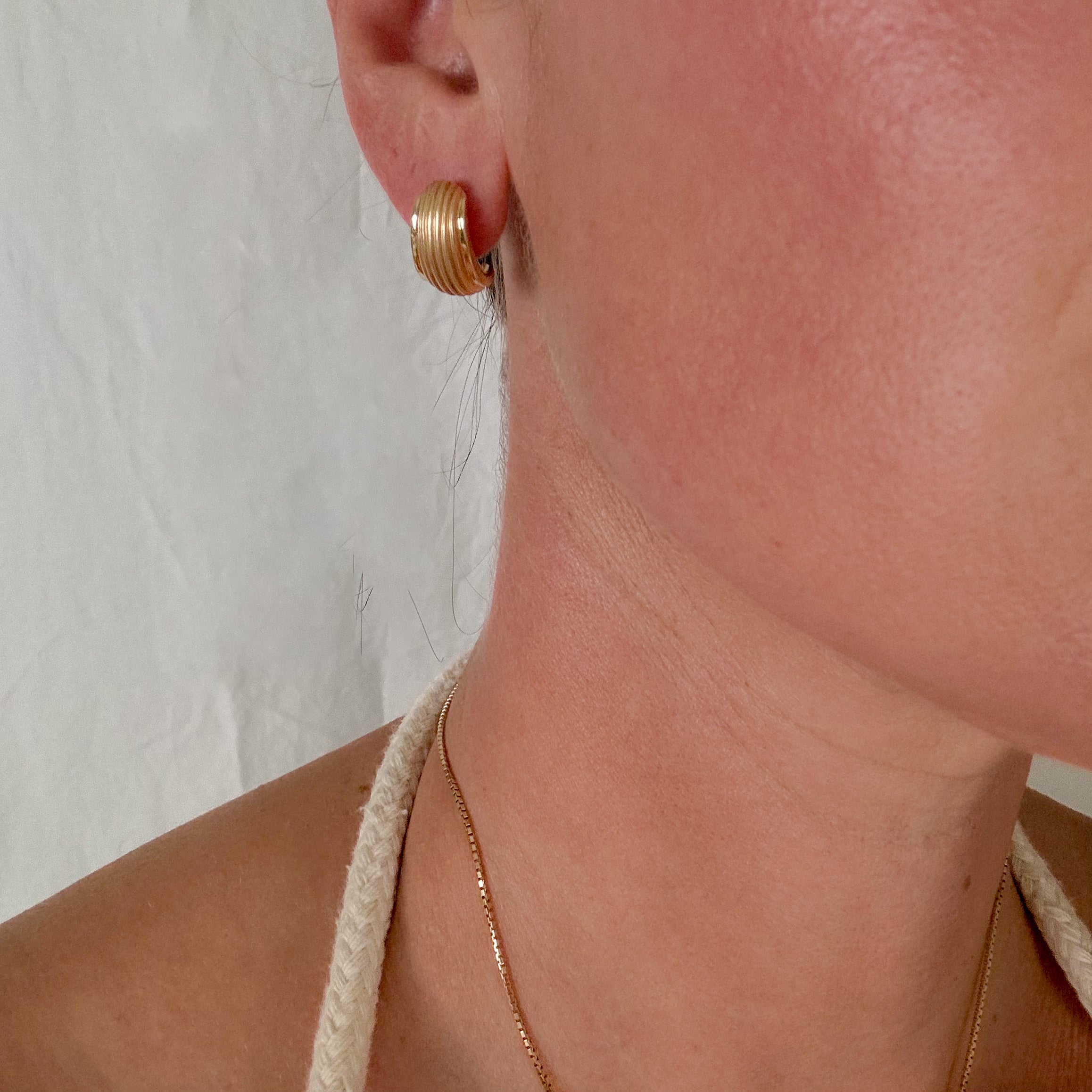 Linear Half Hoop Earrings