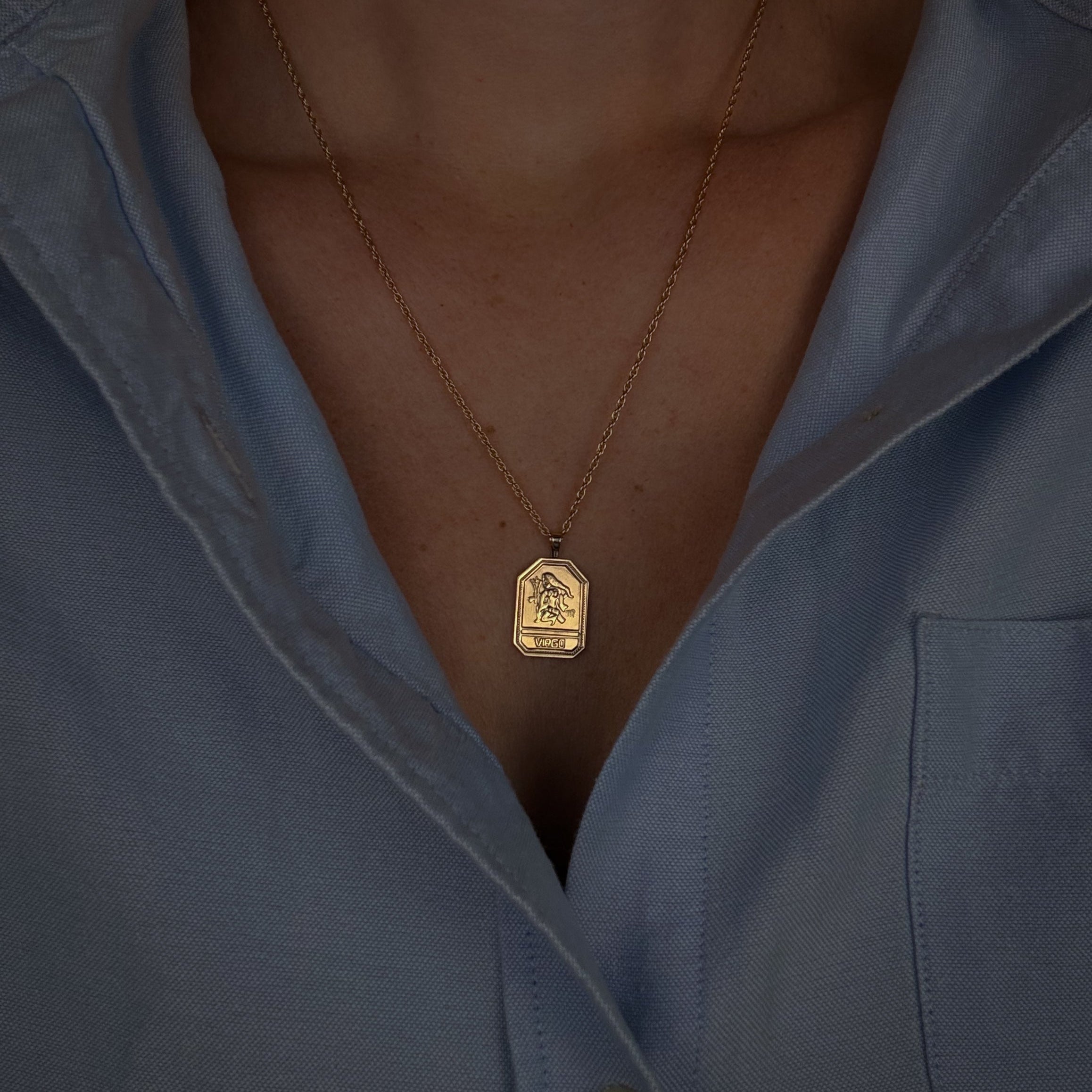 Vintage Virgo Zodiac Pendant
