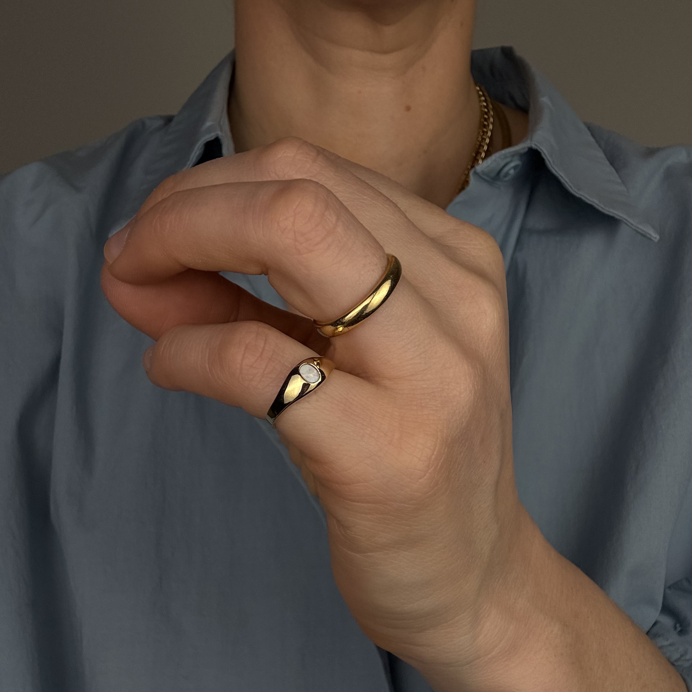 Opal Pinky Ring