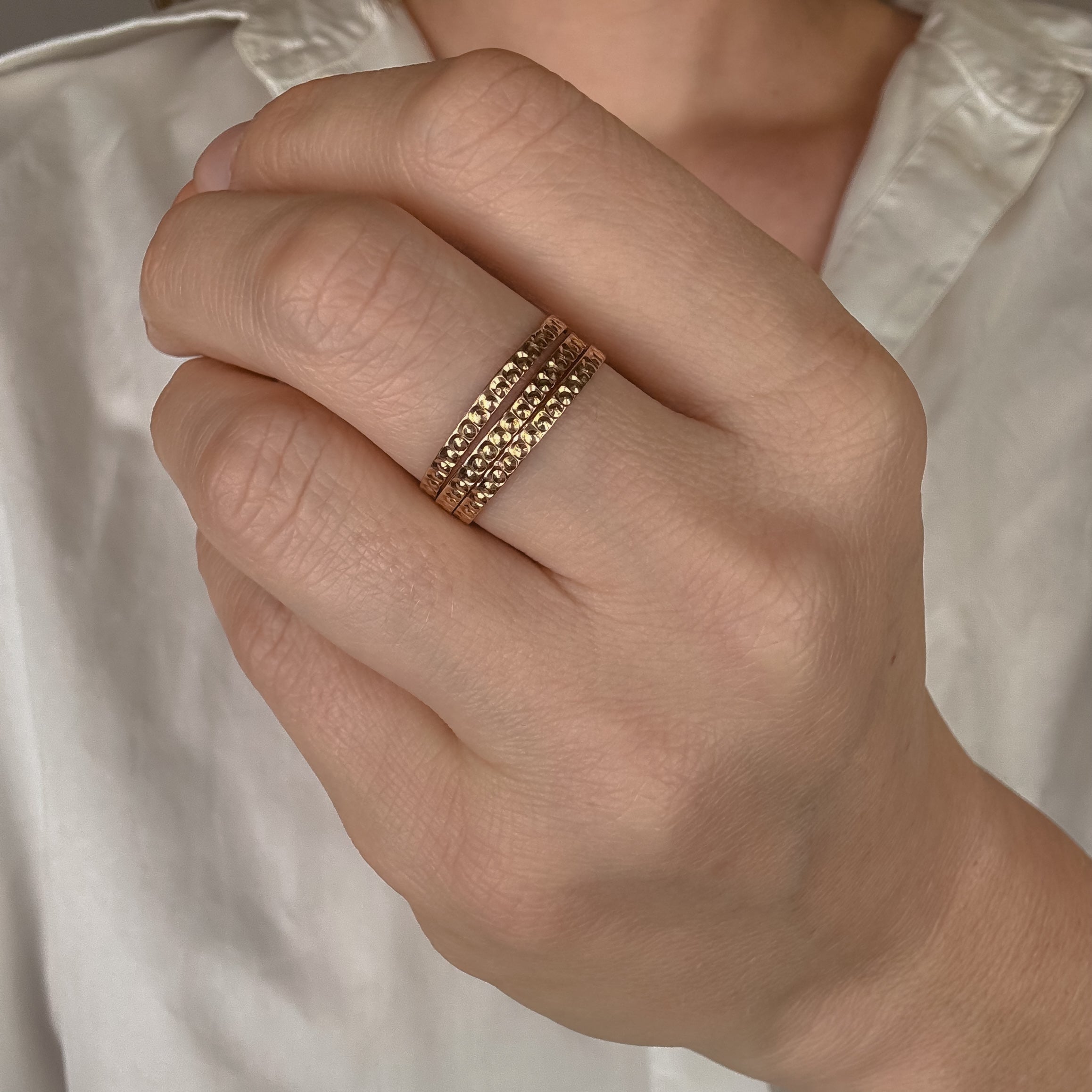 Soldered Stacked Gold Bands
