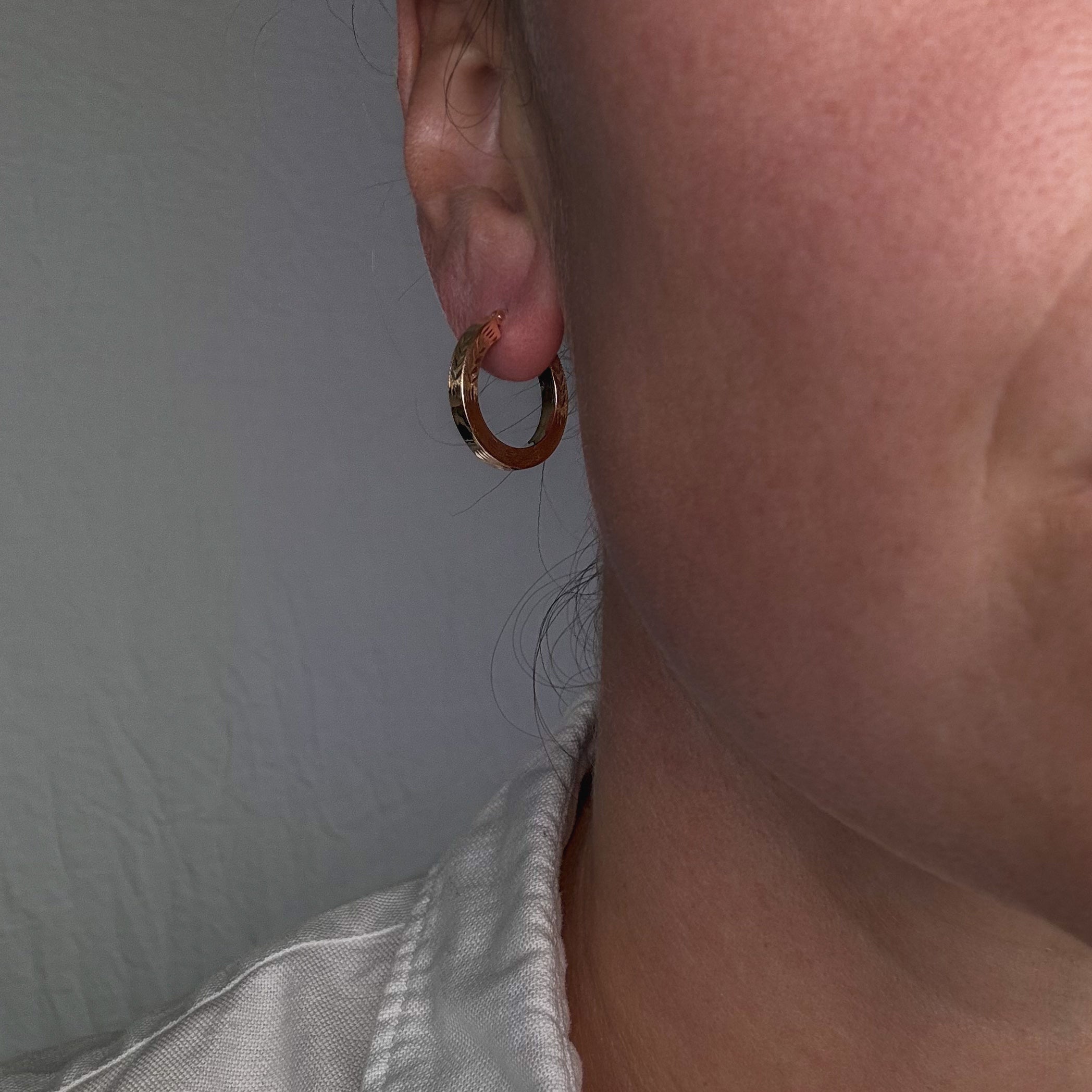 20.2 mm Laser Cut Gold Hoops