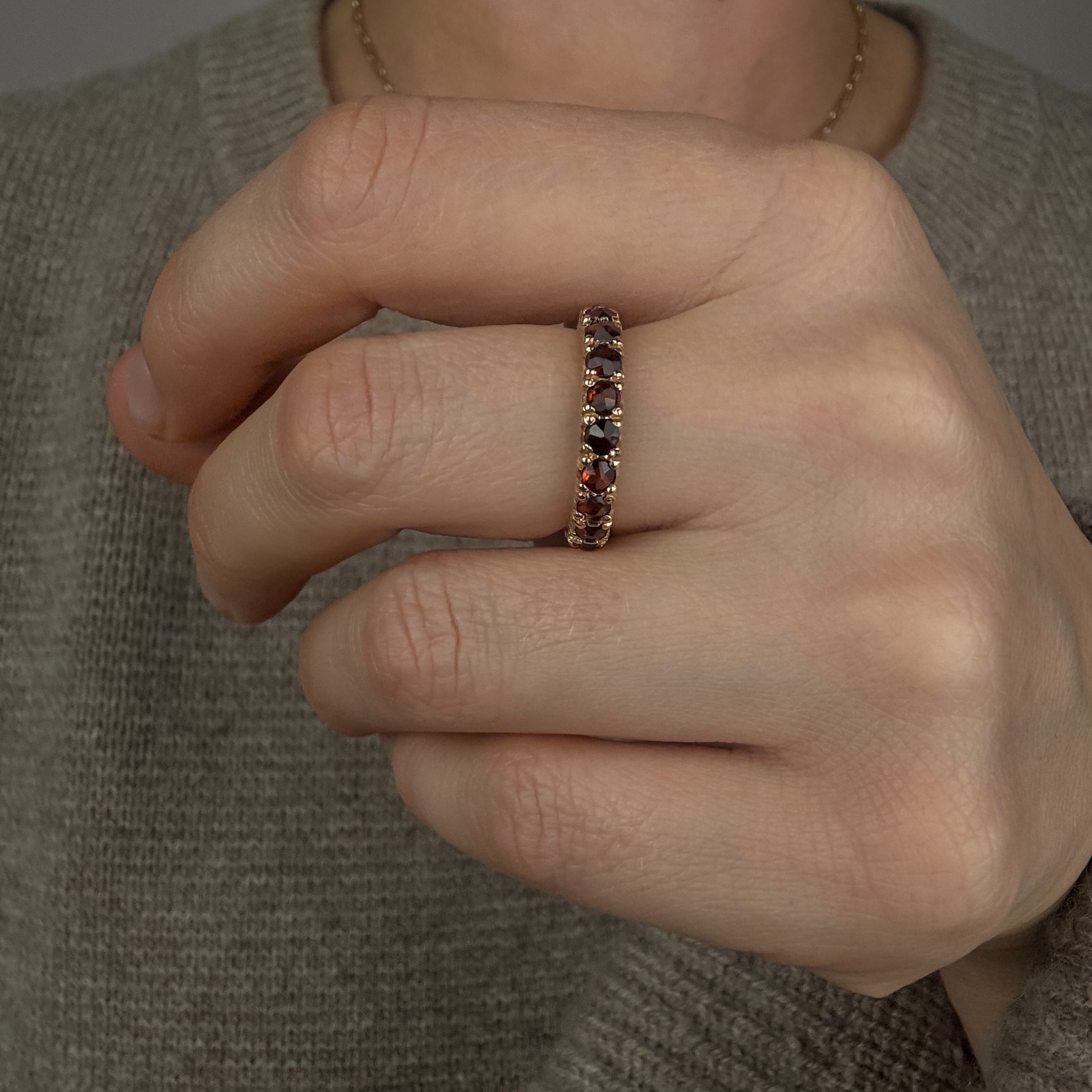 Garnet Eternity Band
