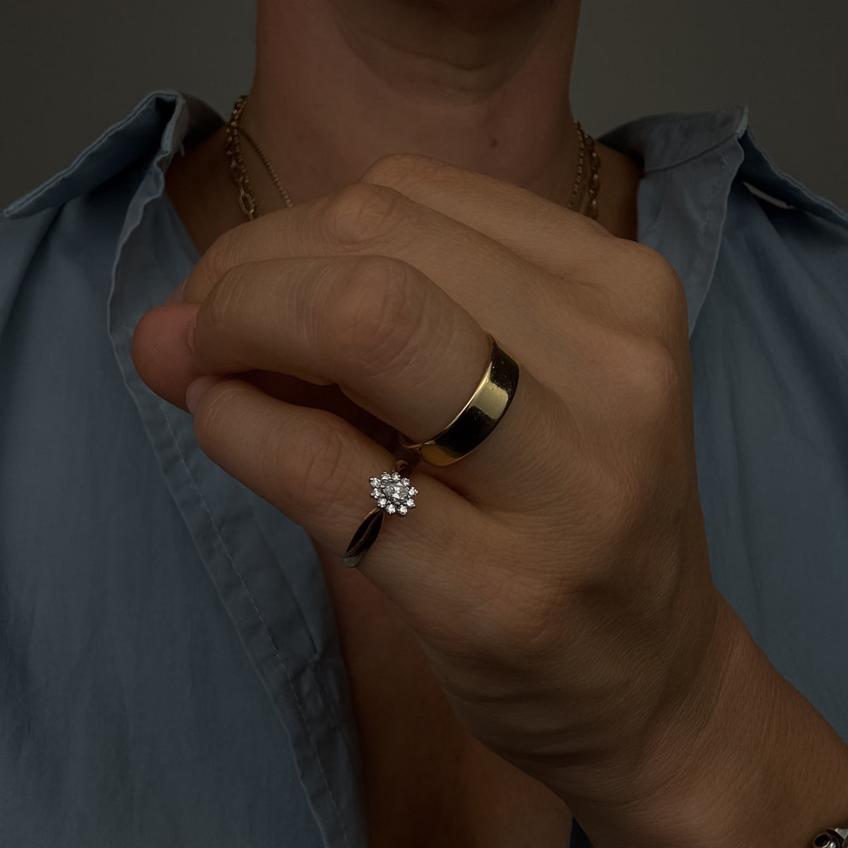 Pear Diamond Cluster Ring