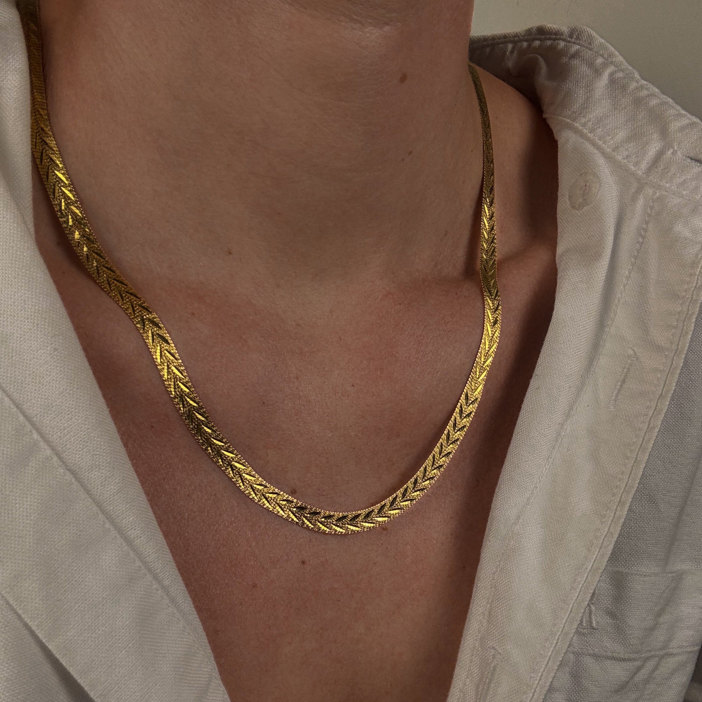 18.5" Double Sided Herringbone Necklace