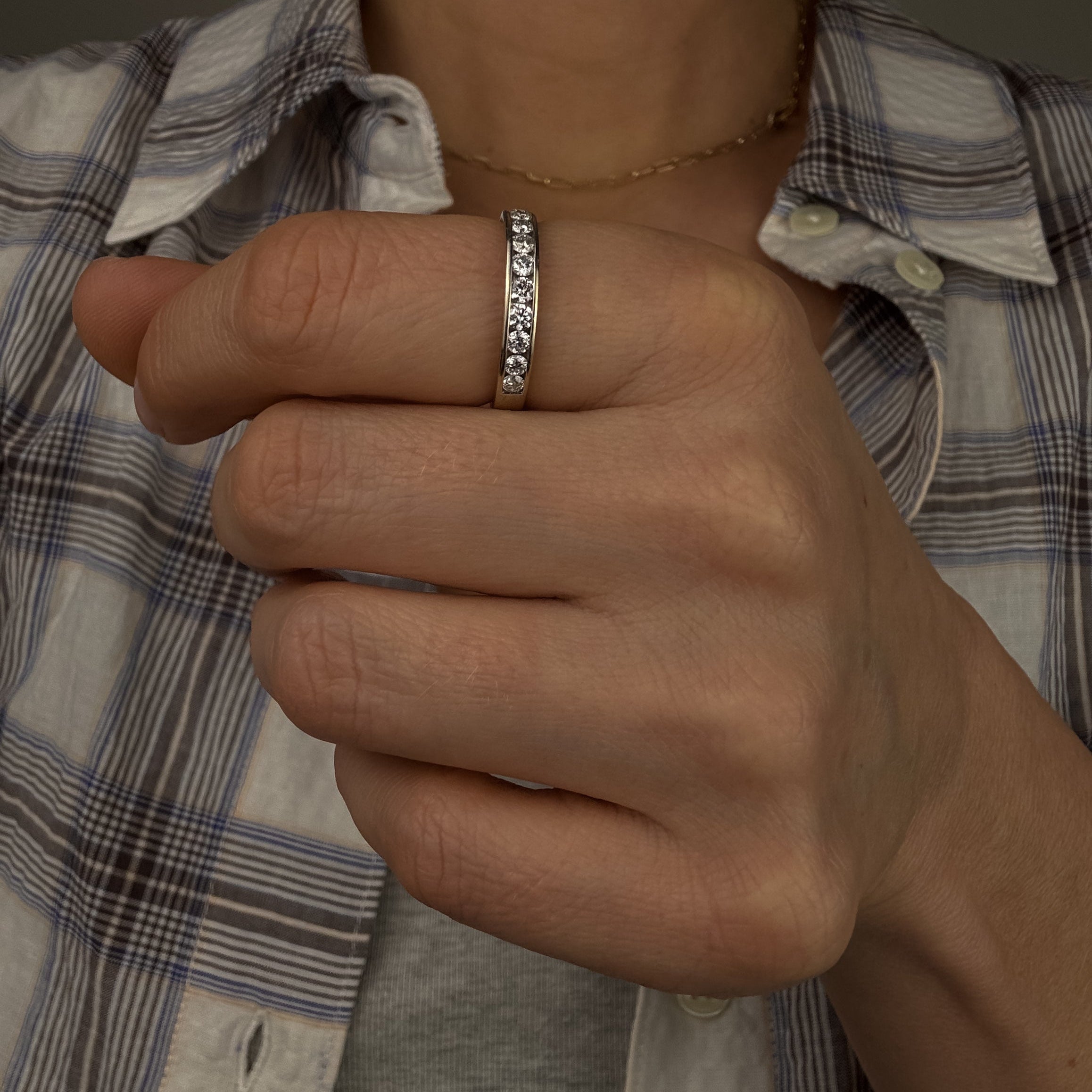 White Gold Channel Set Diamond Band