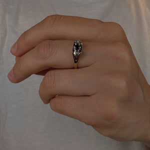 Antique Sapphire and Diamond Trilogy Ring