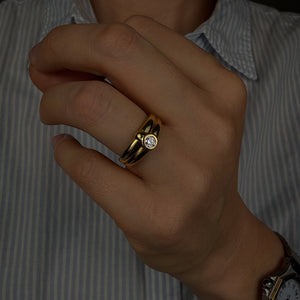Bezel Set Diamond Double Band