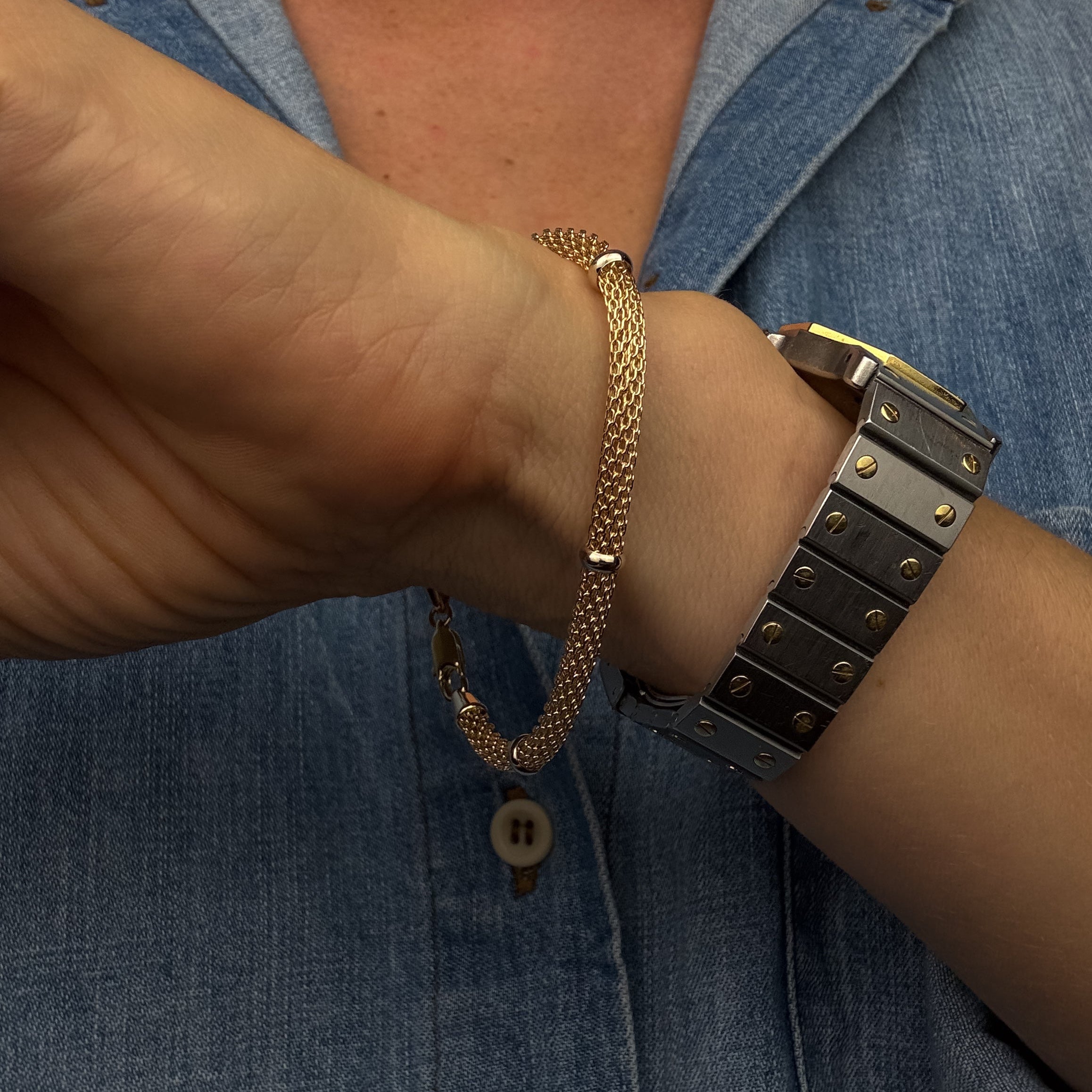 6.5" Mesh Gold Bracelet