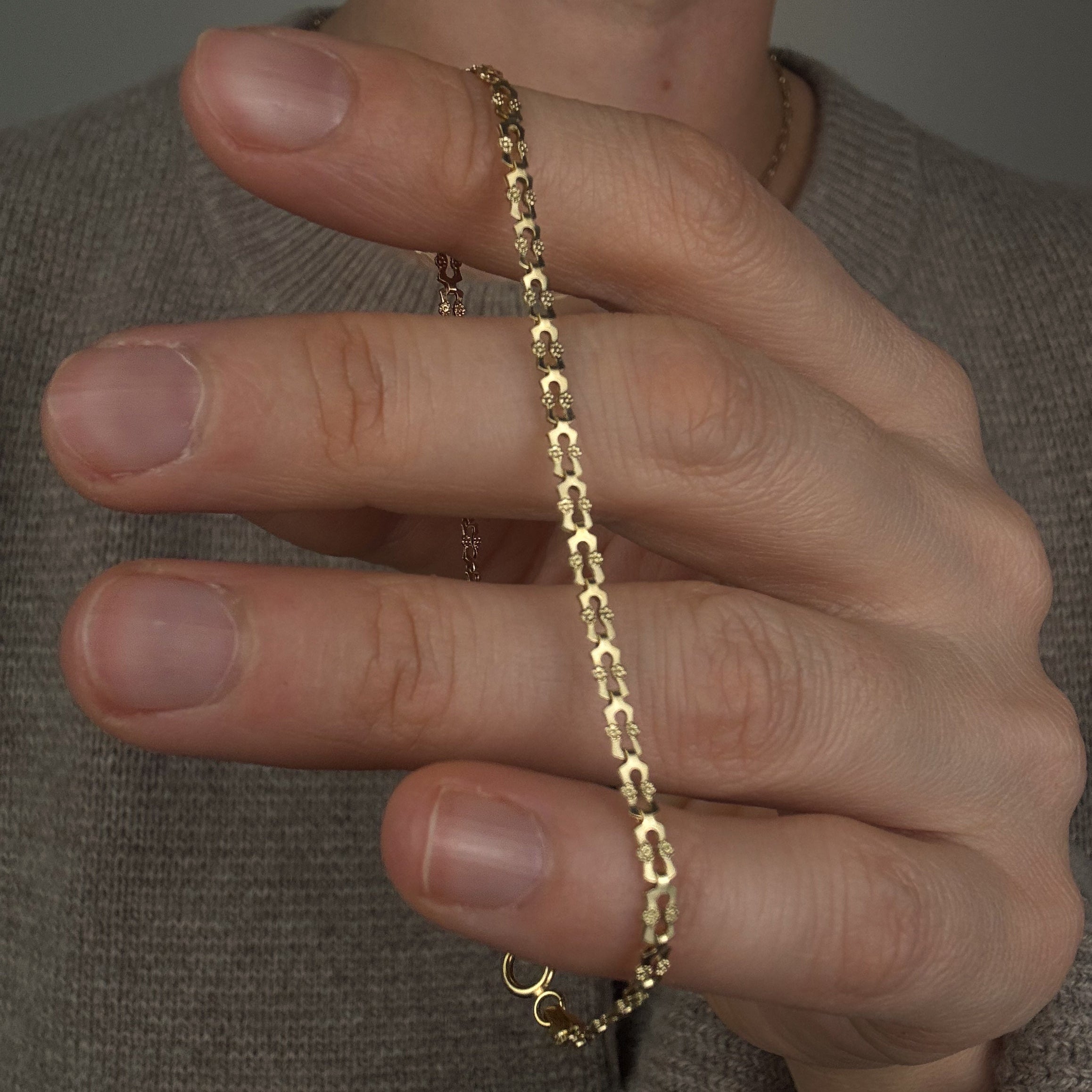 7.5" Forget-Me-Not Gold Bracelet