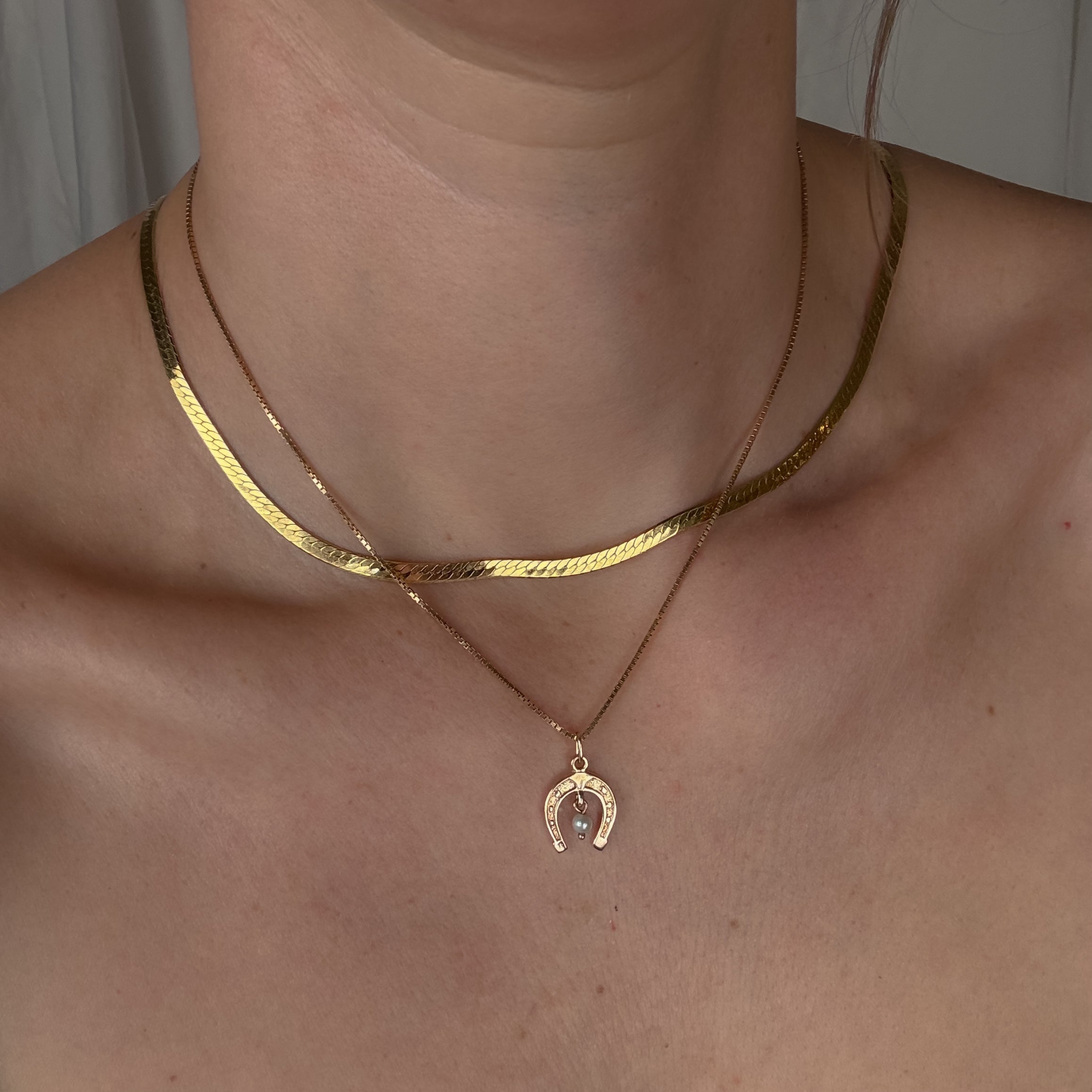Horseshoe Pearl Pendant