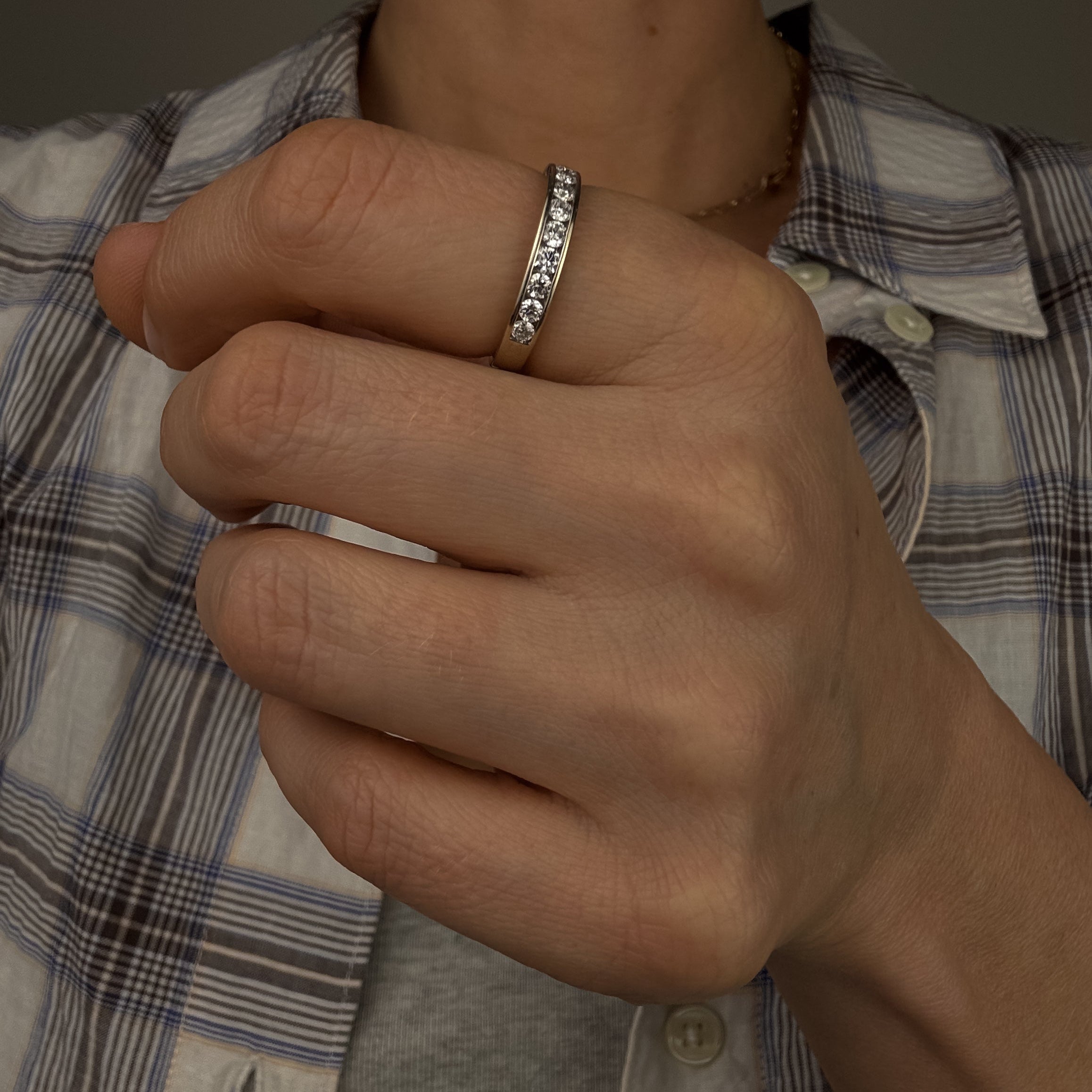 White Gold Channel Set Diamond Band