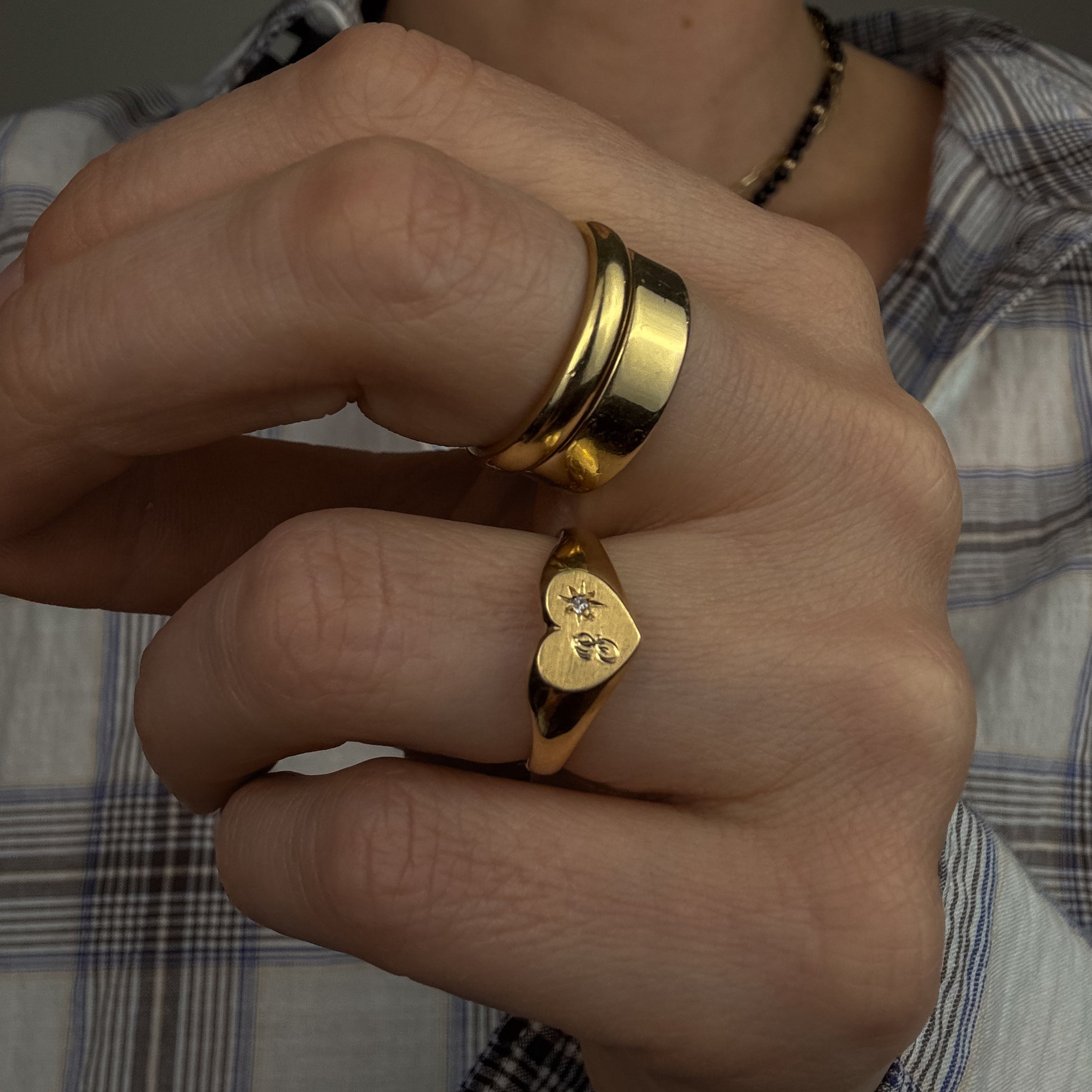 'P' Heart Signet Ring