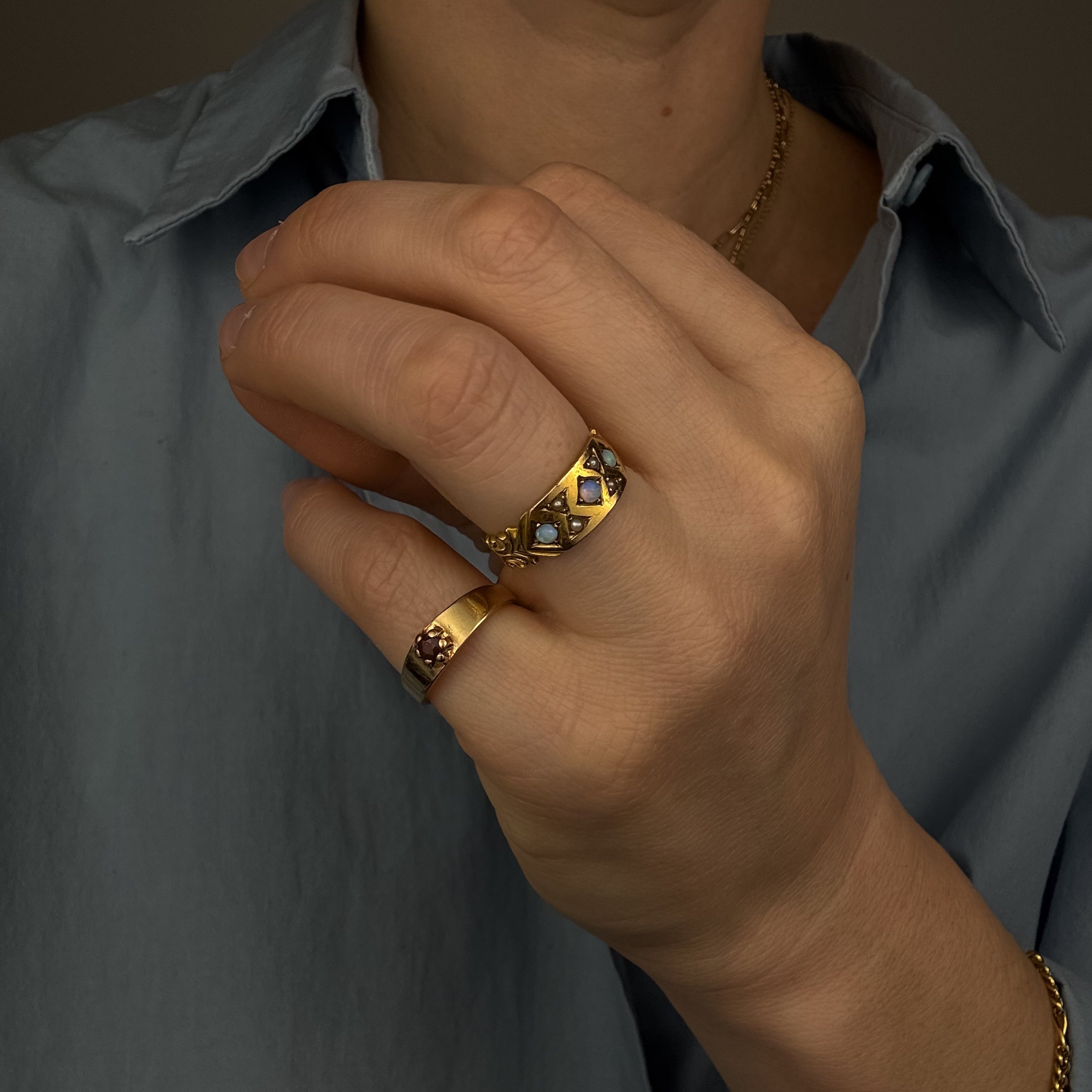 Victorian Opal and Pearl Ring