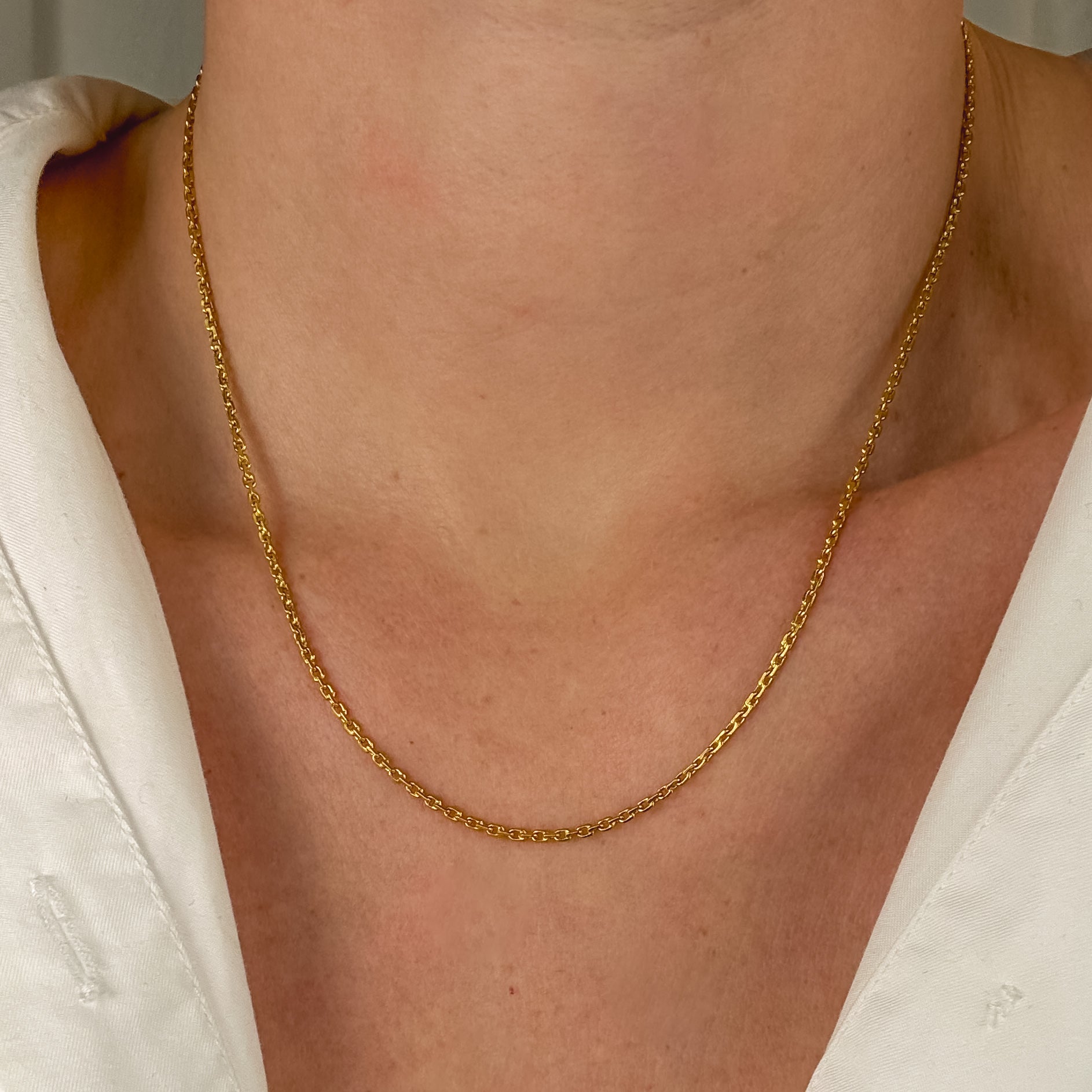 18" High Karat Cable Link Chain Necklace
