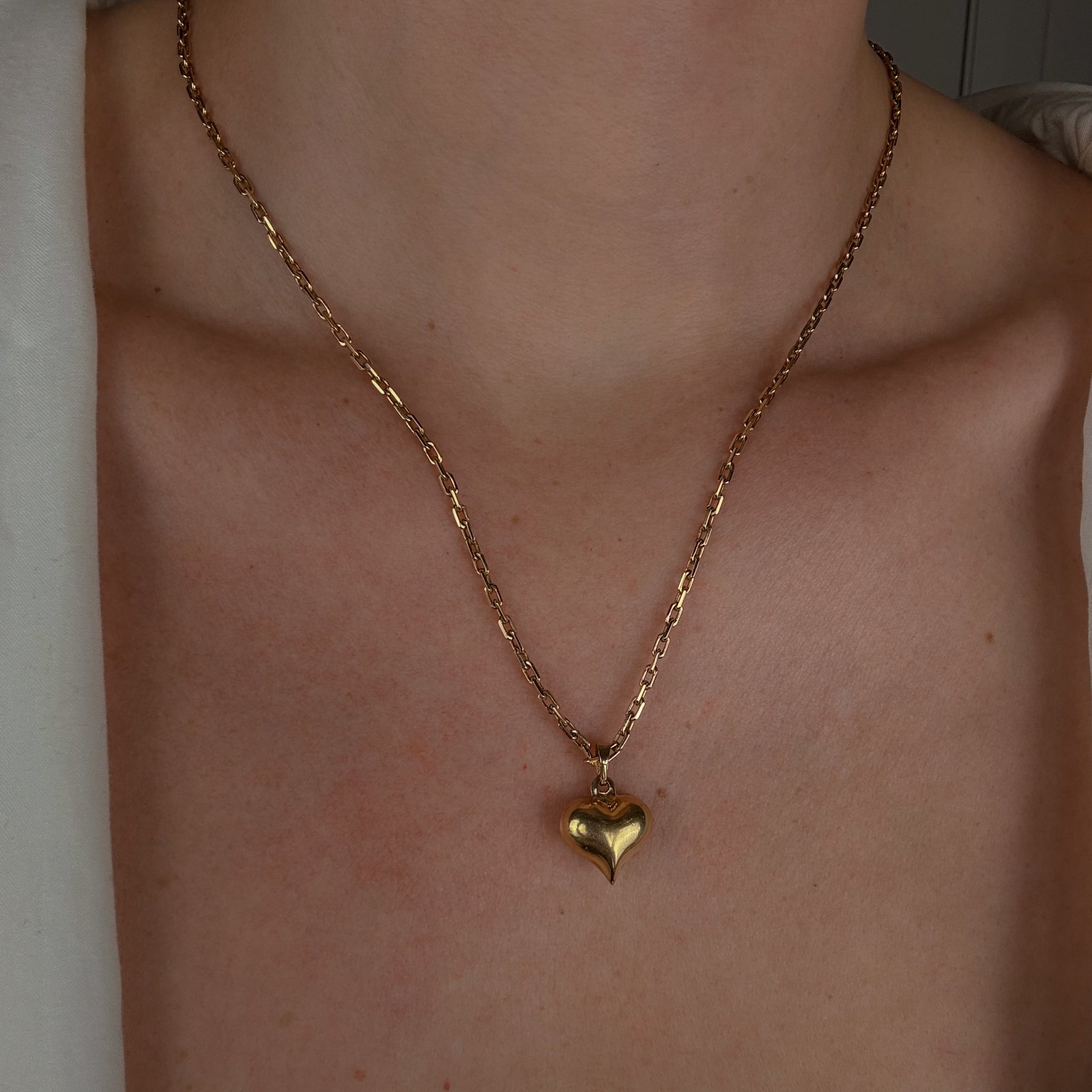 Puffy Gold Heart Charm