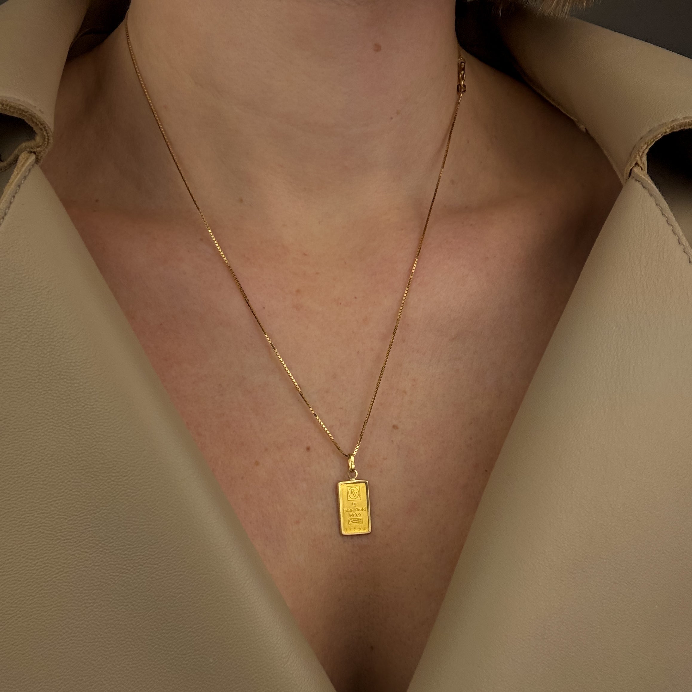 1g Fine Gold Ingot Pendant