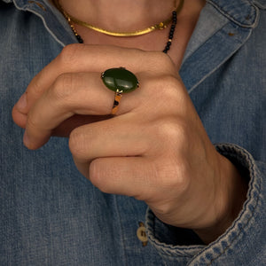 Split Claw Jade Ring