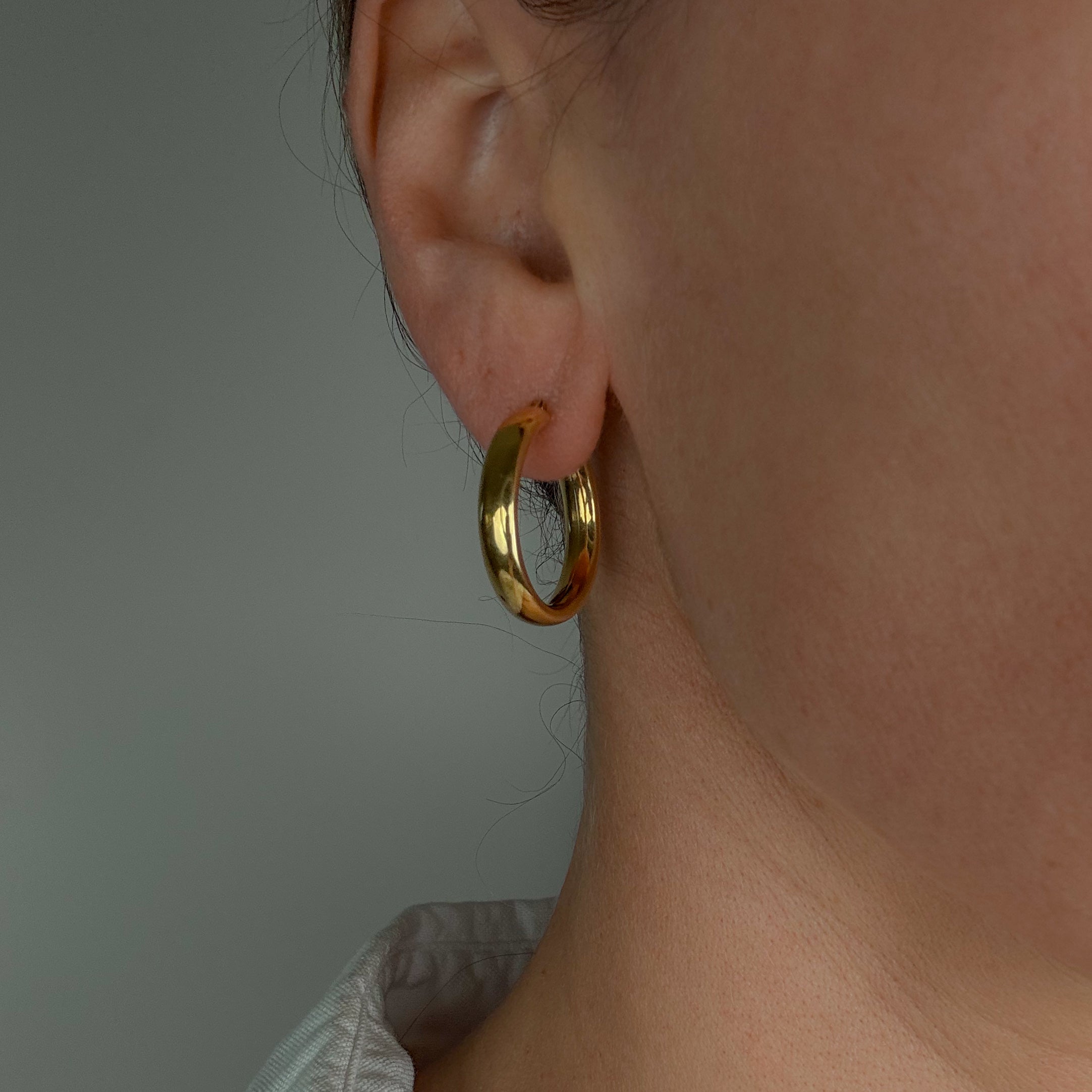 26 mm Buttery Gold Hoop Earrings