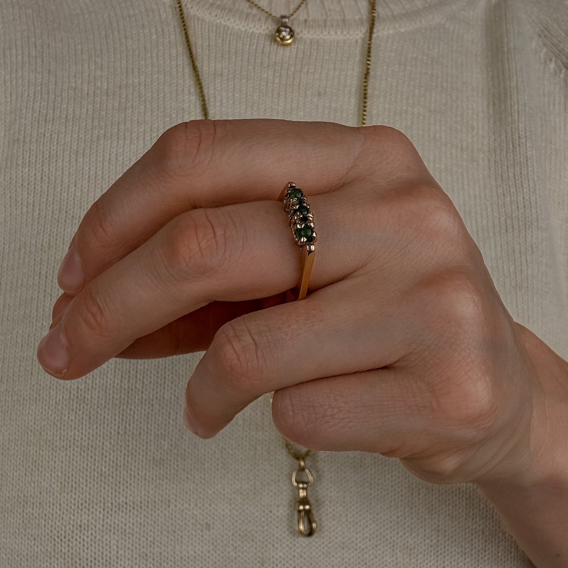 Jade Trilogy Ring