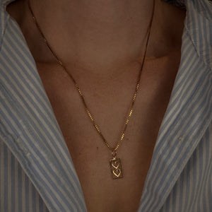 Rectangular Heart Duo Pendant