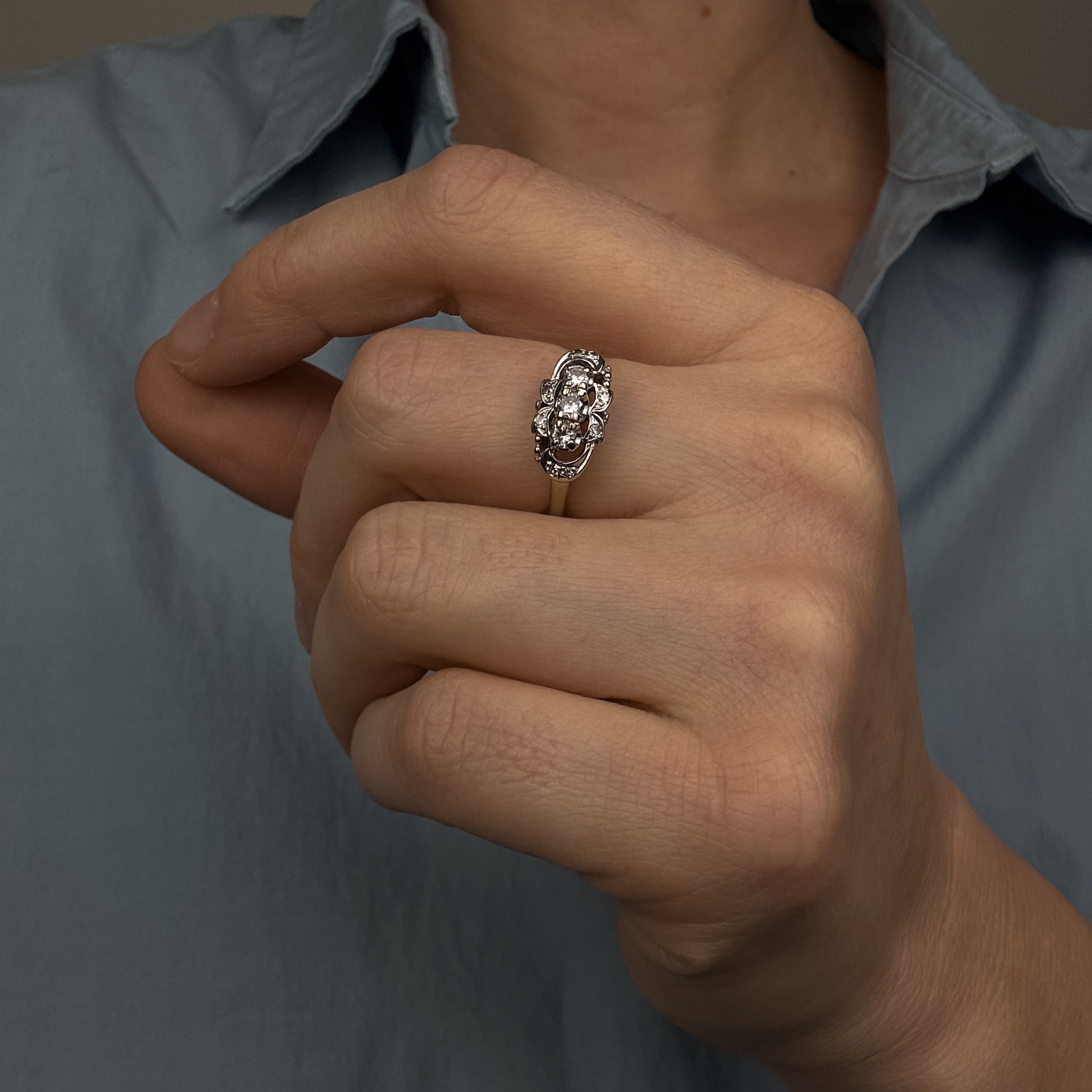 Antique Diamond Trilogy Ring