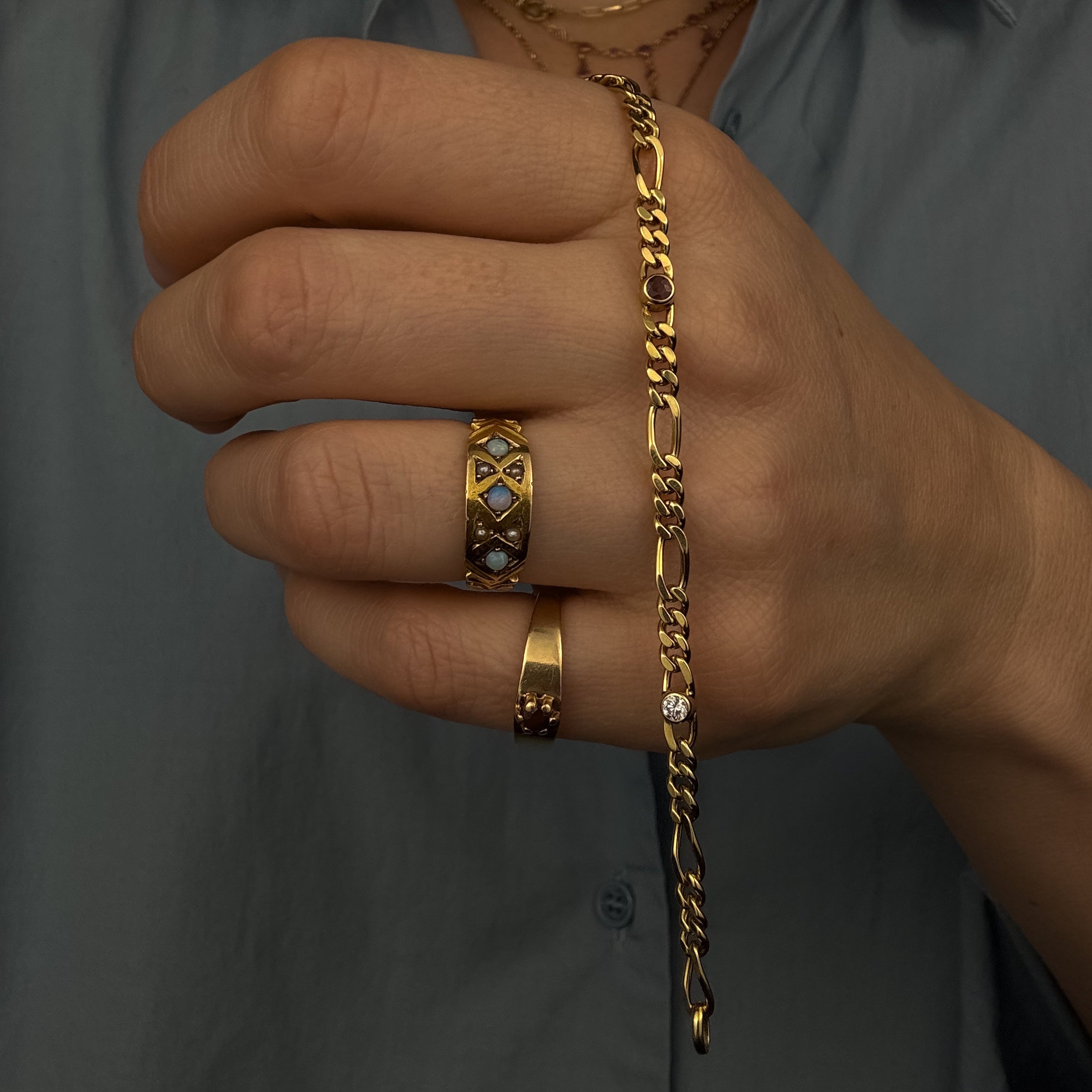 7.5" Ruby & Diamond Curb Bracelet