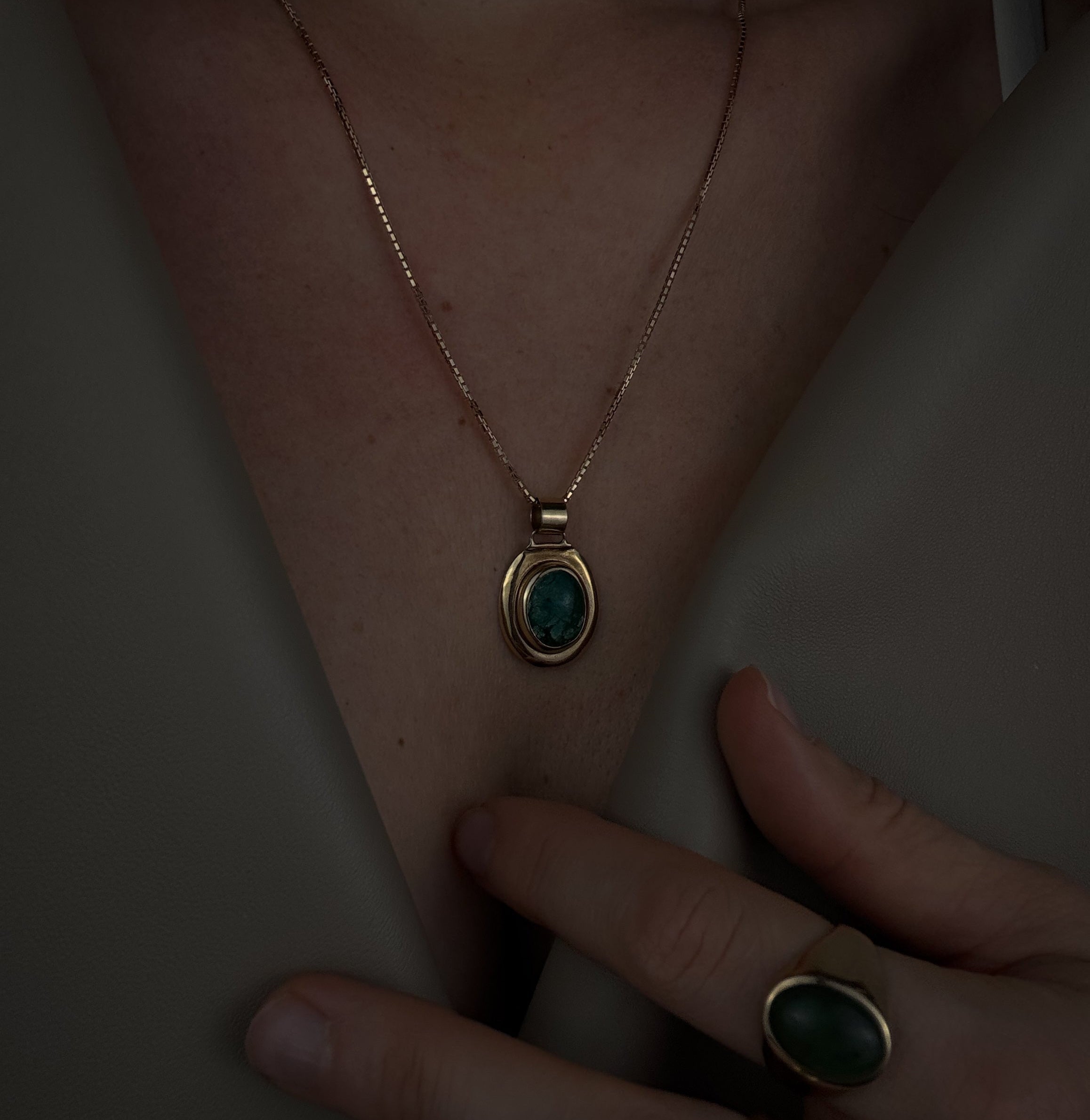 Bezel Set Chalcedony Pendant